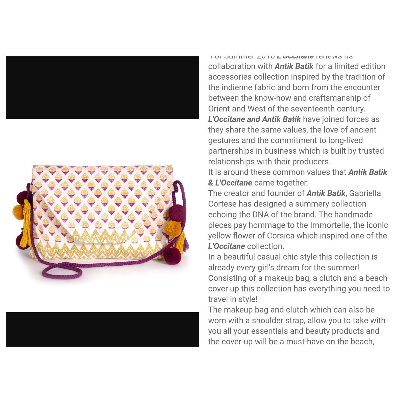 Antik Batik Antik Batik & L'Occitane Limited Edition Clutch Purse Size ONE SIZE - 2 Thumbnail