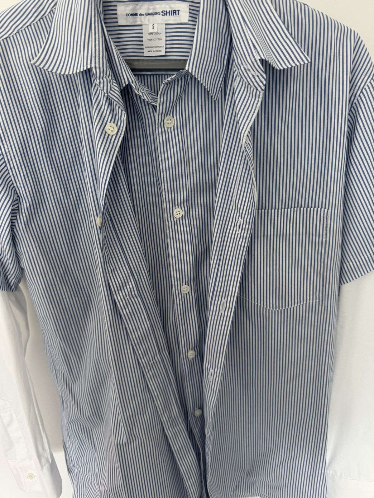 Comme des Garcons SHIRT CDG Shirt Double Layered Stripe Shirt Size US S / EU 44-46 / 1 - 3 Thumbnail