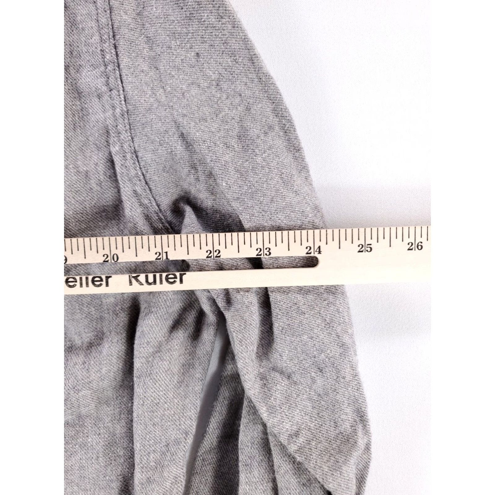 Wallace & Barnes Wallace & Barnes Banded Collar Button-Up Shirt Long Sleeve Gray Mens L Size US L / EU 52-54 / 3 - 6 Thumbnail