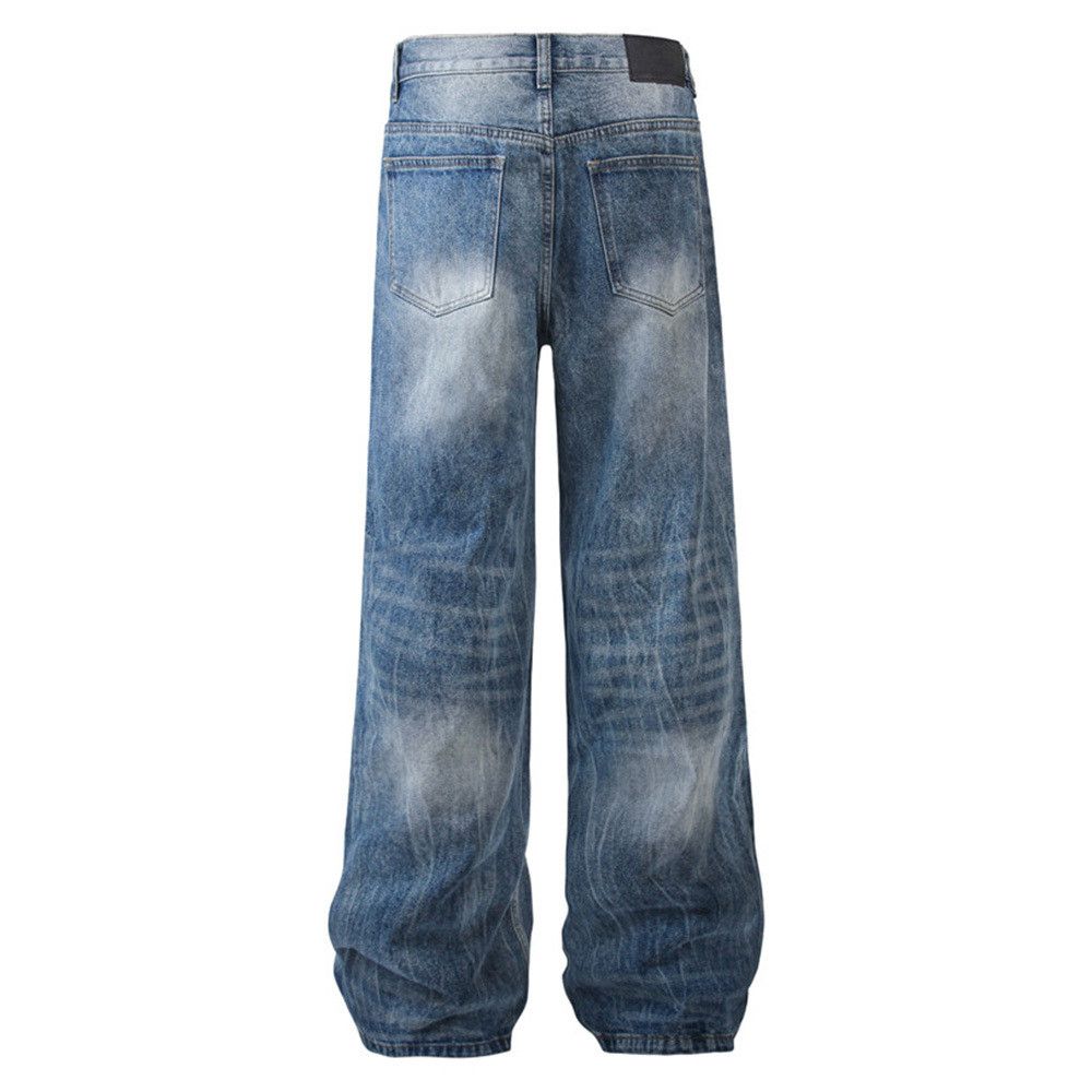Japanese Brand × Jean American loose lightning pattern washed distressed jeans Size US 34 / EU 50 - 3 Thumbnail