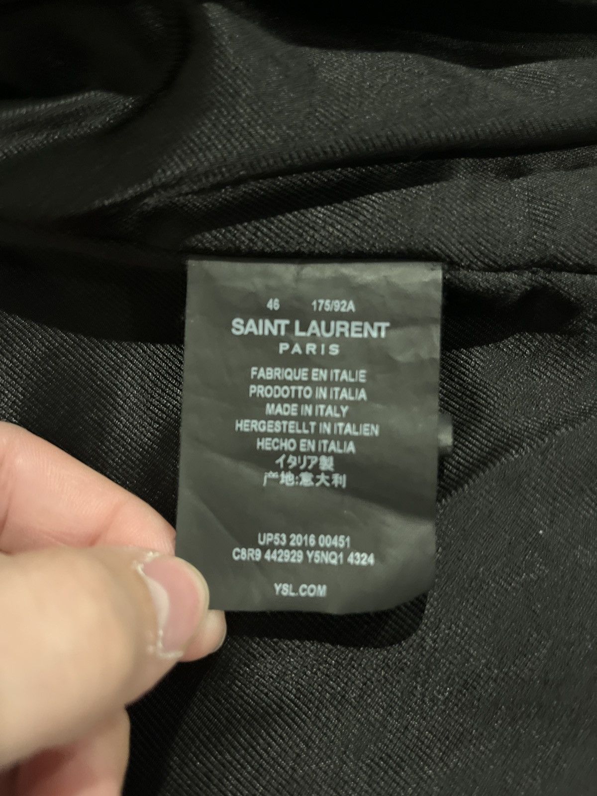 Saint Laurent Paris Saint Laurent Paris FW16 L01 Blue Leather Motor Jacket IT46 Size US S / EU 44-46 / 1 - 5 Thumbnail