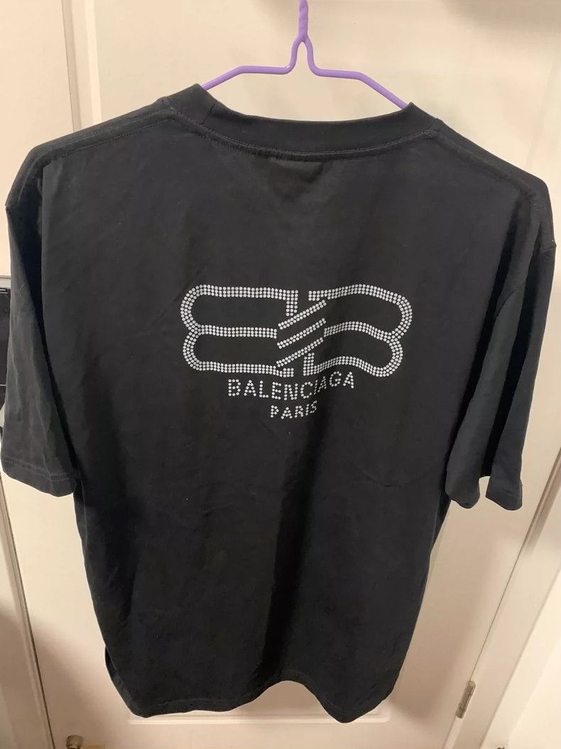 Balenciaga Balenciaga Double B rhinestone logo short sleeves 2505-Next Size US L / EU 52-54 / 3 - 2 Thumbnail