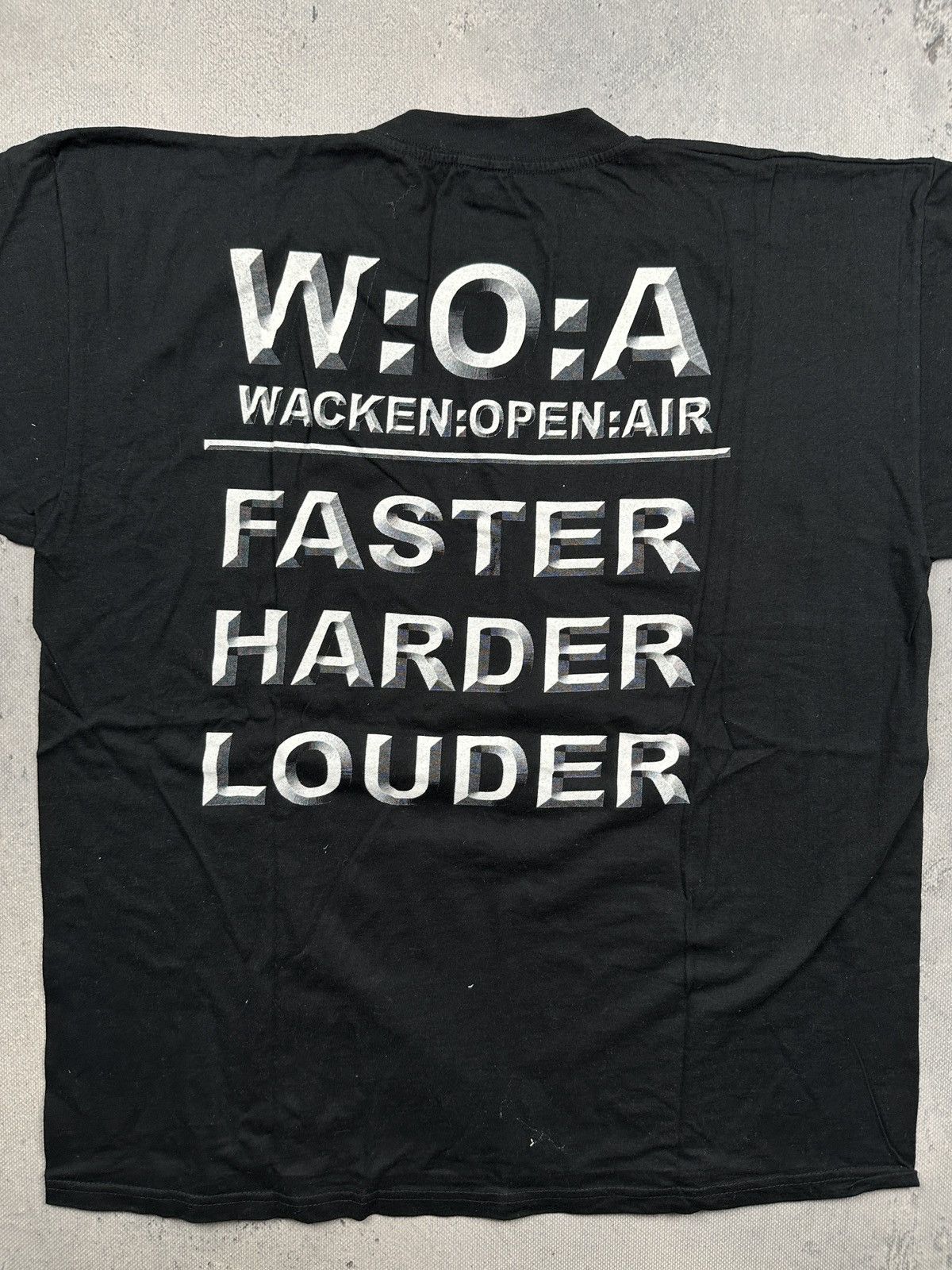 Vintage Vintage Wacken Open Air 2001 Lightning Skull Metal T Shirt Size US XL / EU 56 / 4 - 8 Thumbnail