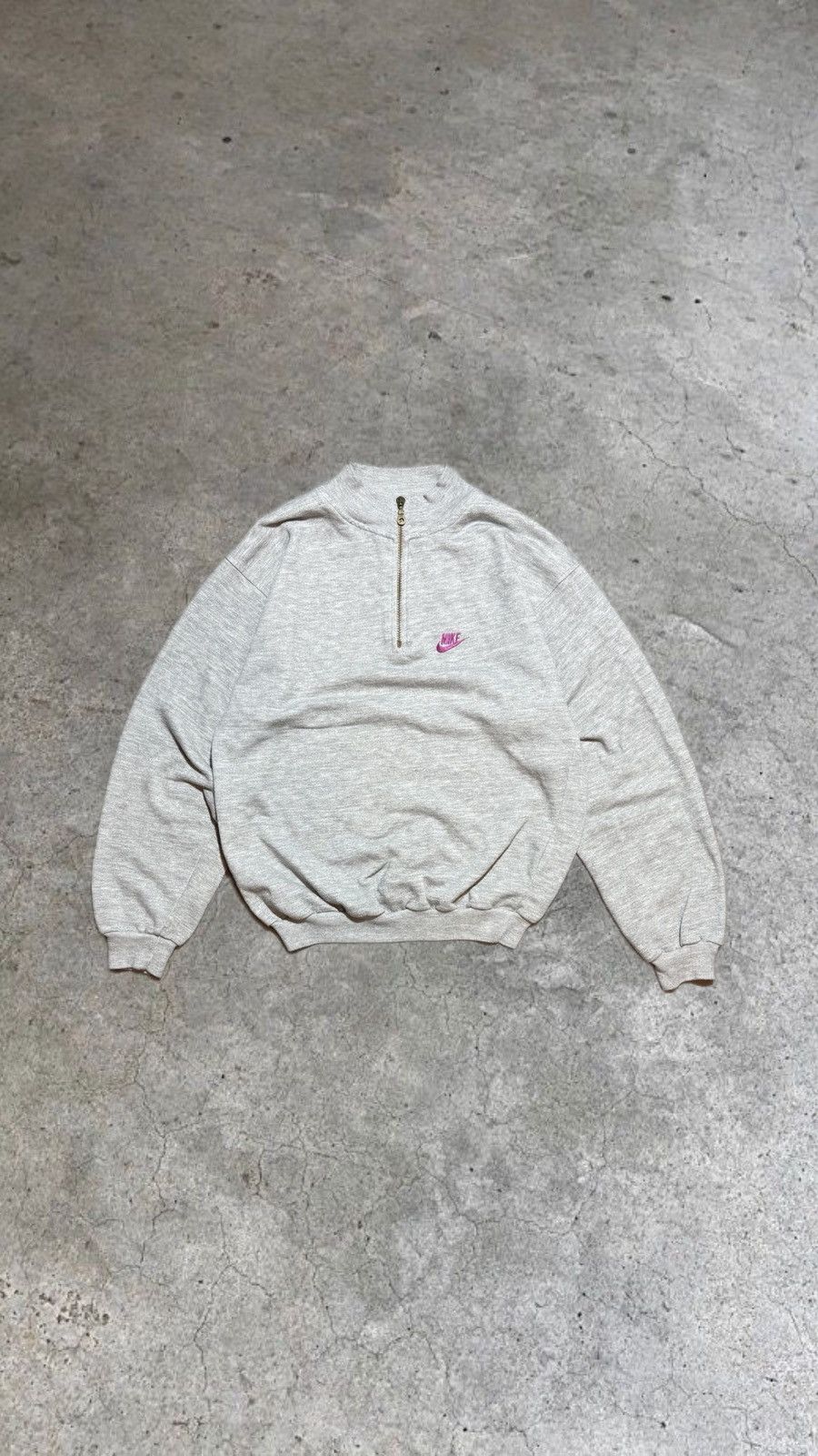 Nike Vintage 80s Nike 1/4 zip grey basic sweatshirt swoosh logo Size US S / EU 44-46 / 1 - 1 Thumbnail