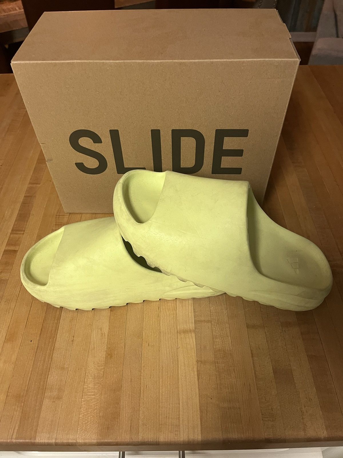 yeezy slide neon green