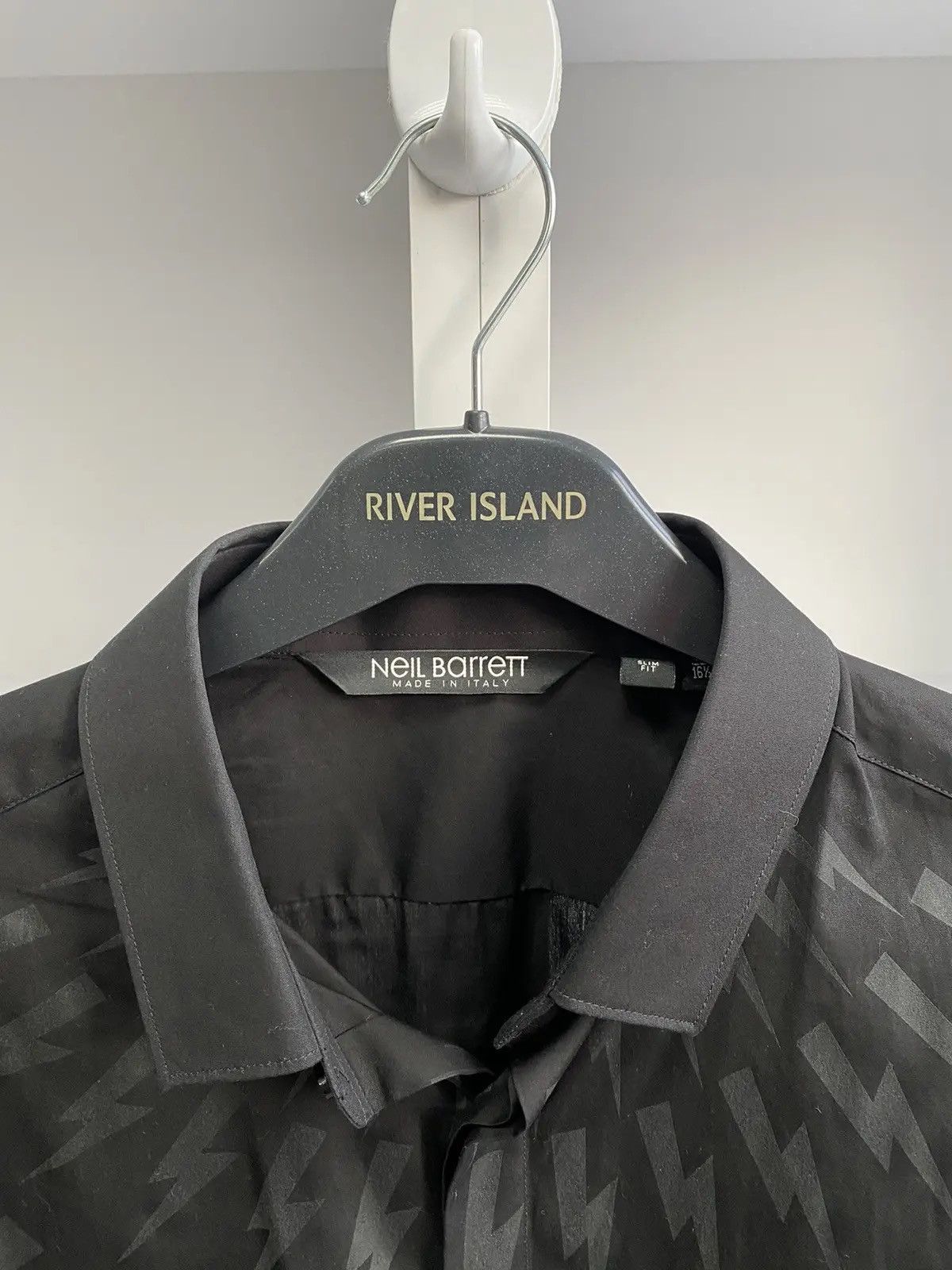 Designer × Neil Barrett × Vintage Vintage Neil Barrett Embroidered Fair Isle Thunderbolt Shirt Size US L / EU 52-54 / 3 - 8 Thumbnail
