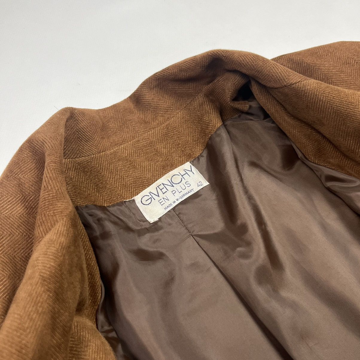 Givenchy × Vintage Vintage Givenchy 90s En Plus Long Blazwe Brown Size 42R - 5 Thumbnail