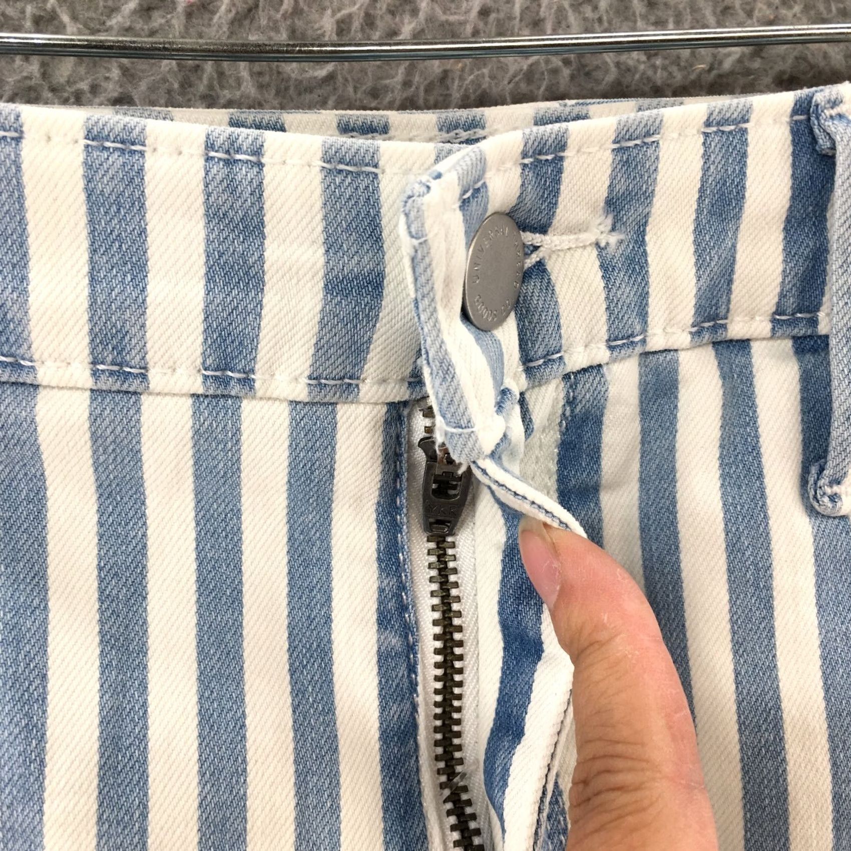Vintage Universal Thread Mom Shorts Womens 8/29R Blue Striped Cotton Blend Mid Rise NEW Size 30" / US 8 / IT 44 - 3 Thumbnail