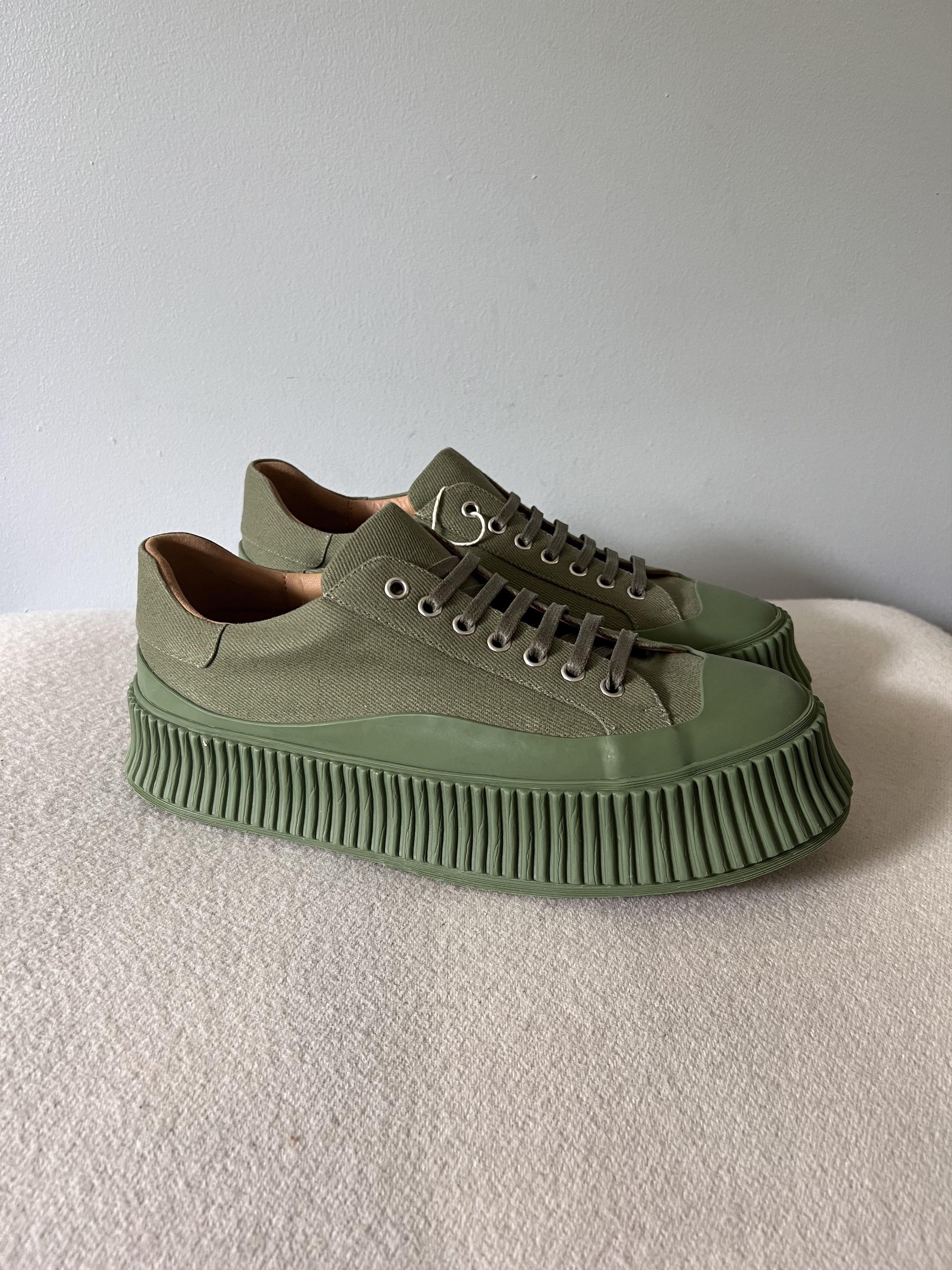 Jil Sander Jil Sander Canvas Drill Sneakers in Thyme Green Size US 9 / EU 42 - 1 Thumbnail