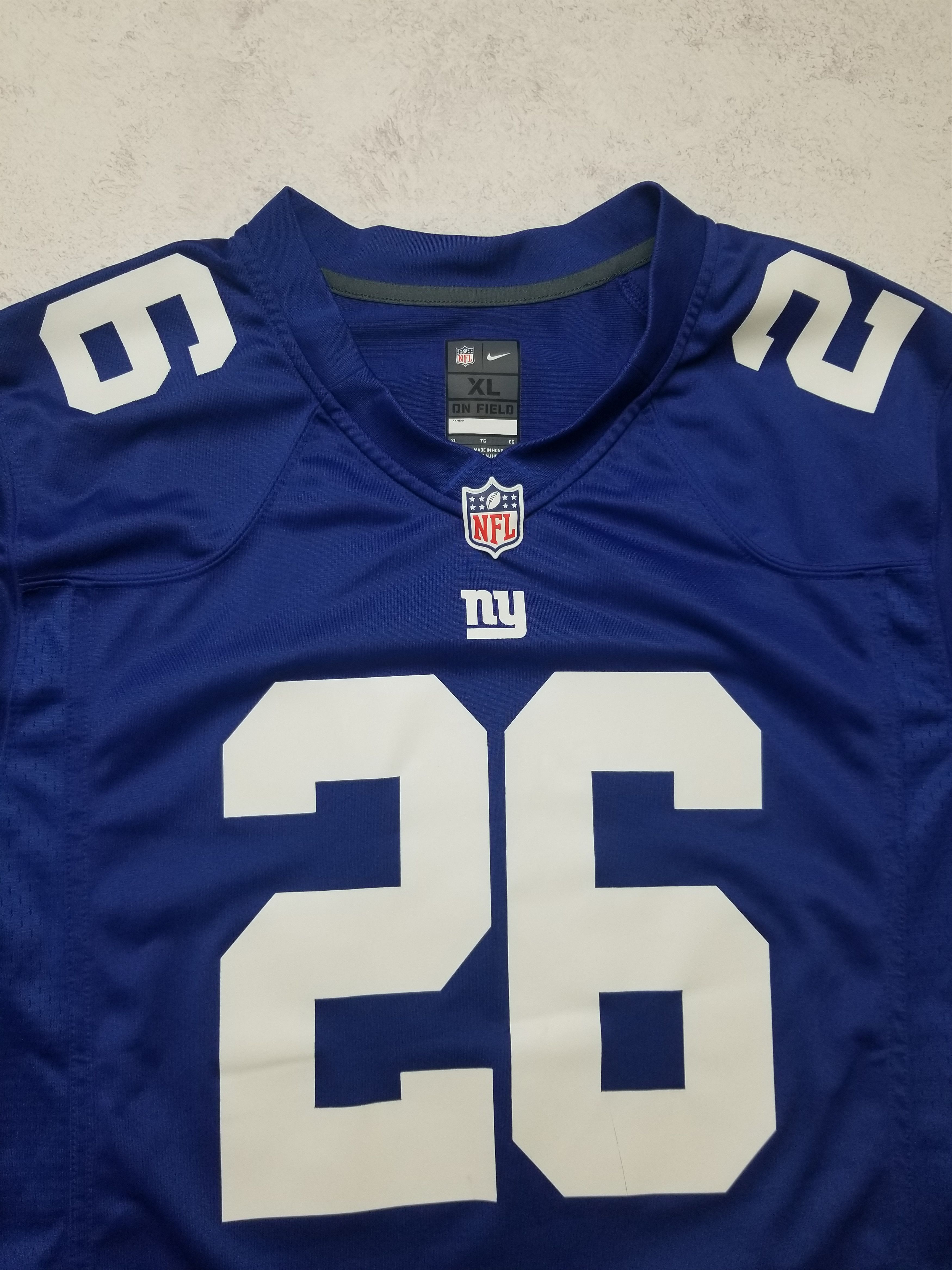 Nike Nike New York Giants #26 Saquon Barkley Onfield NFL Jersey Size US XL / EU 56 / 4 - 10 Thumbnail