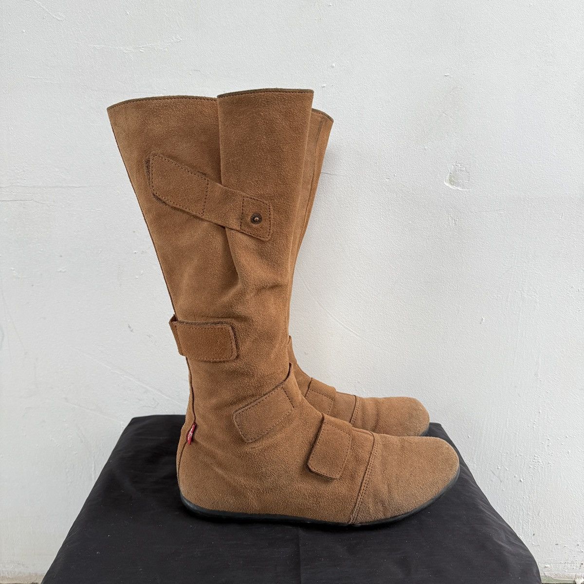 Vintage Y2K Levi’s Tan Suede Moto Racing Boots