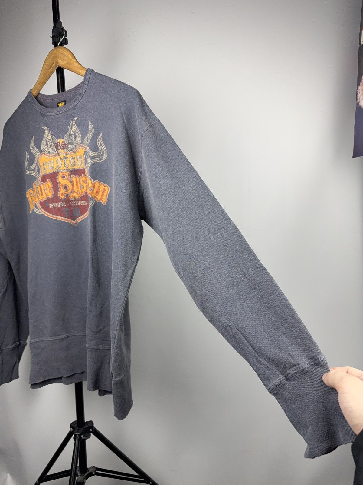 Vintage Vintage Biker Moto Blue System Custom Graphic Sweatshirt XL Size US XL / EU 56 / 4 - 10 Thumbnail