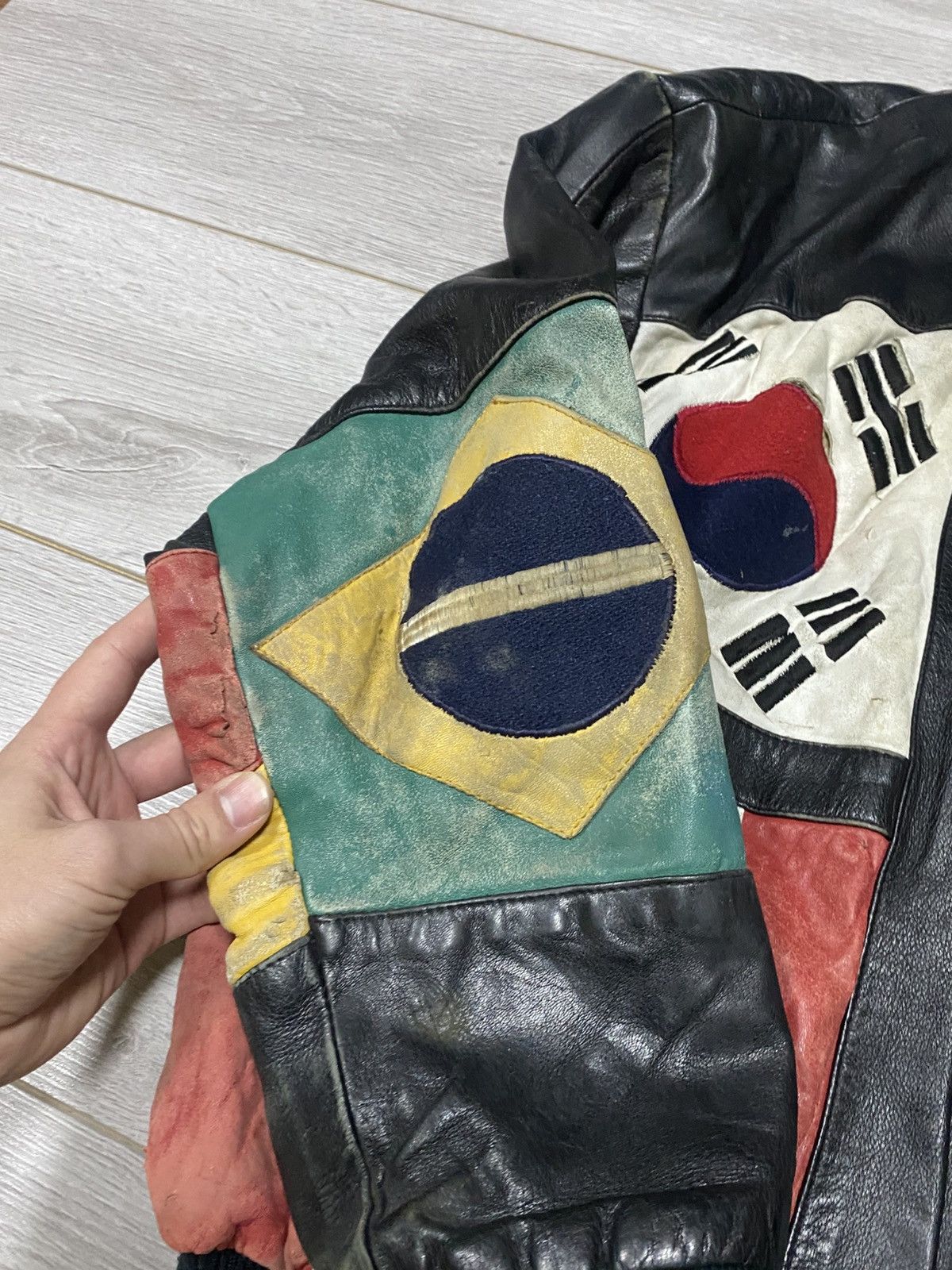 Other A.D.A World Flags Leather Jacket distressed Size US M / EU 48-50 / 2 - 9 Thumbnail