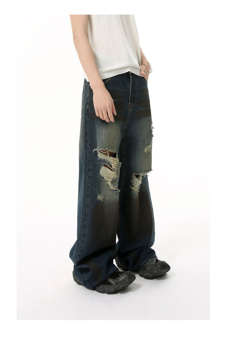 Japanese Brand × Jean American high street cool distressed straight jeans Size US 32 / EU 48 - 2 Thumbnail