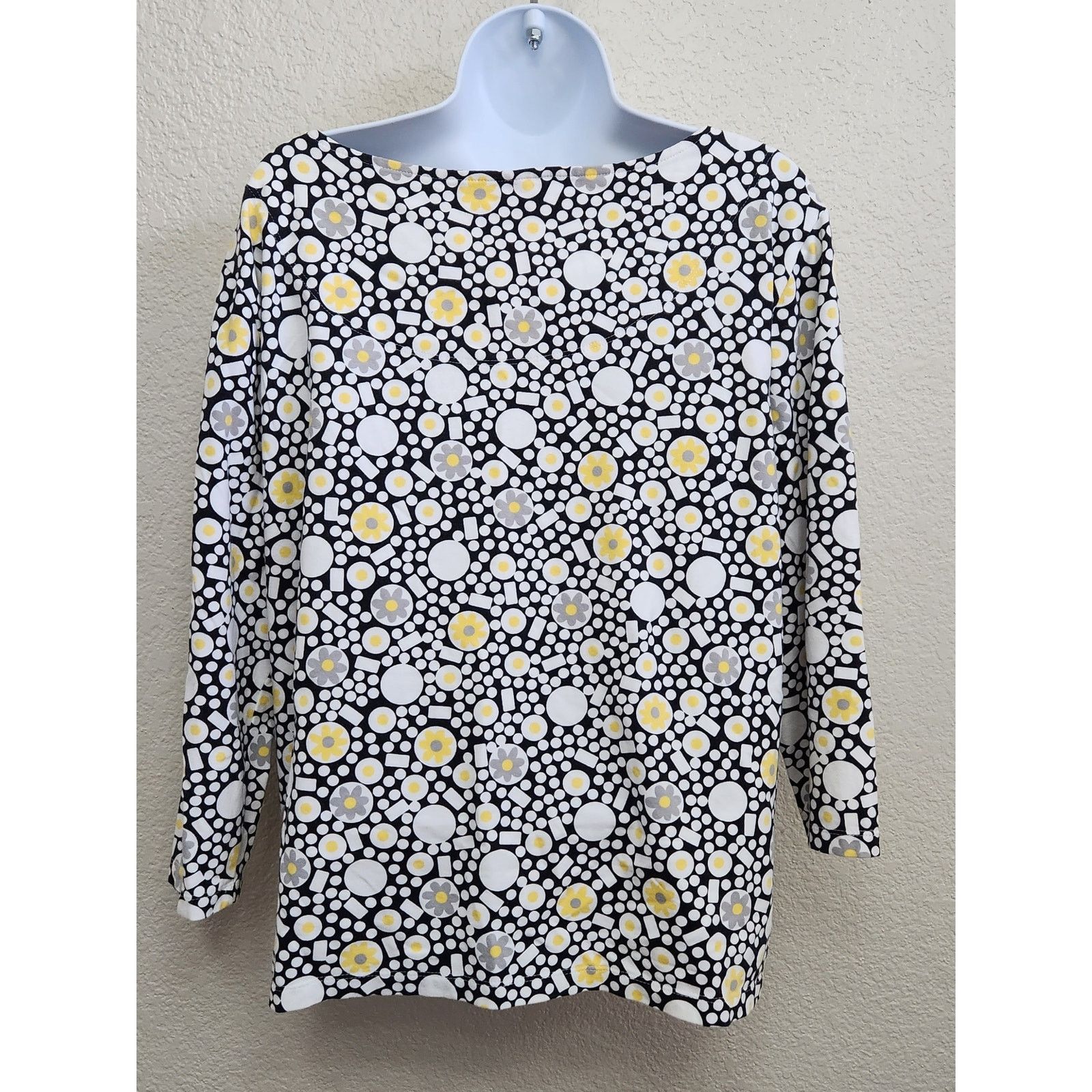 Other Ruby Rd. Black White Yellow Geo Print Top XL Lightweight Size XL / US 12-14 / IT 48-50 - 4 Thumbnail