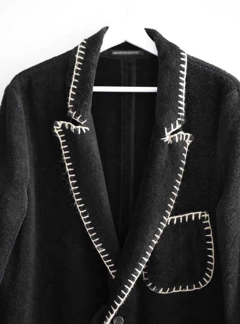 Yohji Yamamoto Yohji Yamamoto 12AW Hand-Stitch Topstitch Wool Blazer Size US M / EU 48-50 / 2 - 3 Thumbnail