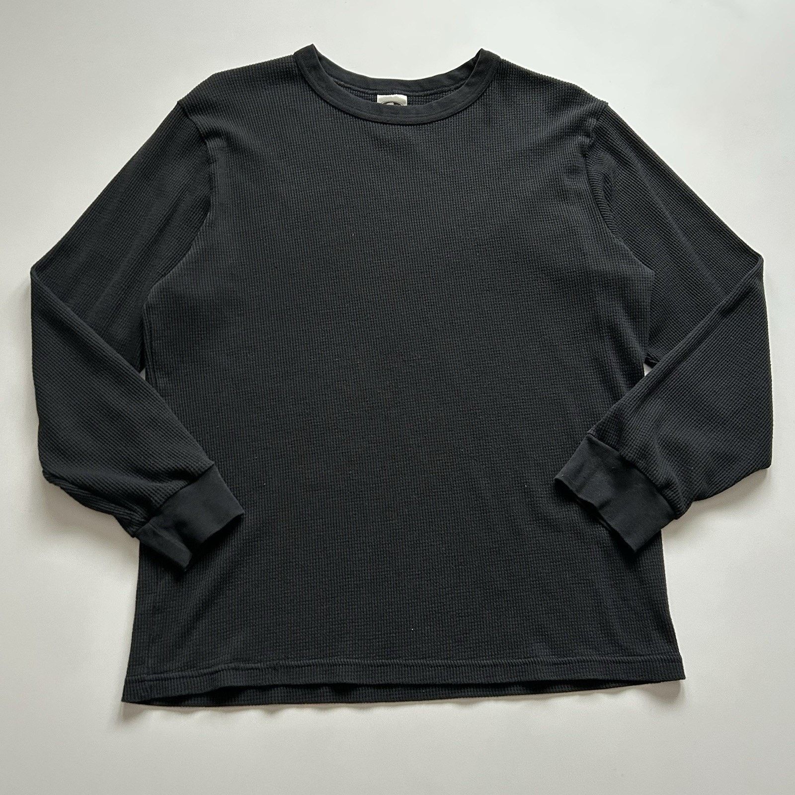 Vintage Vintage Black Thermal Long Sleeve Shirt XL Waffle Knit Faded Size US XL / EU 56 / 4 - 1 Thumbnail