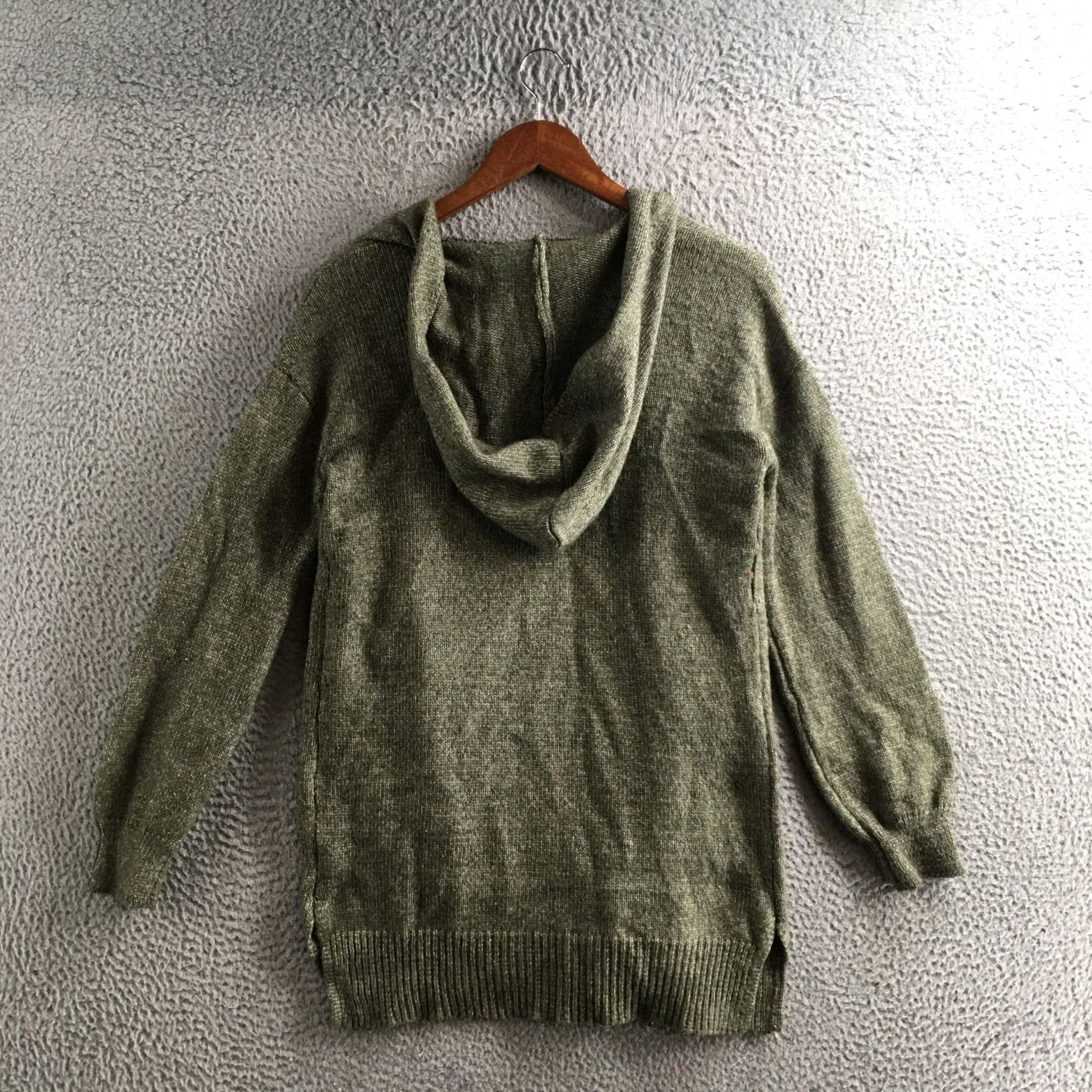 Vintage Maurices Sweater Womens XS Olive Green Open Front Hooded Knit Cardigan Casual Shirt Size XS / US 0-2 / IT 36-38 - 7 Thumbnail