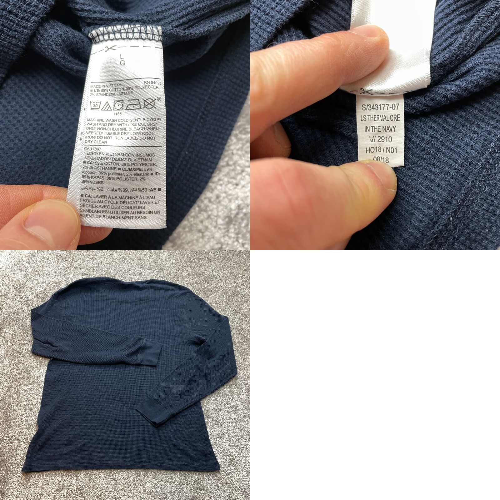 Old Navy Old Navy Shirt Mens L Blue Thermal Core Long Sleeve Crew Basic Size US L / EU 52-54 / 3 - 8 Thumbnail