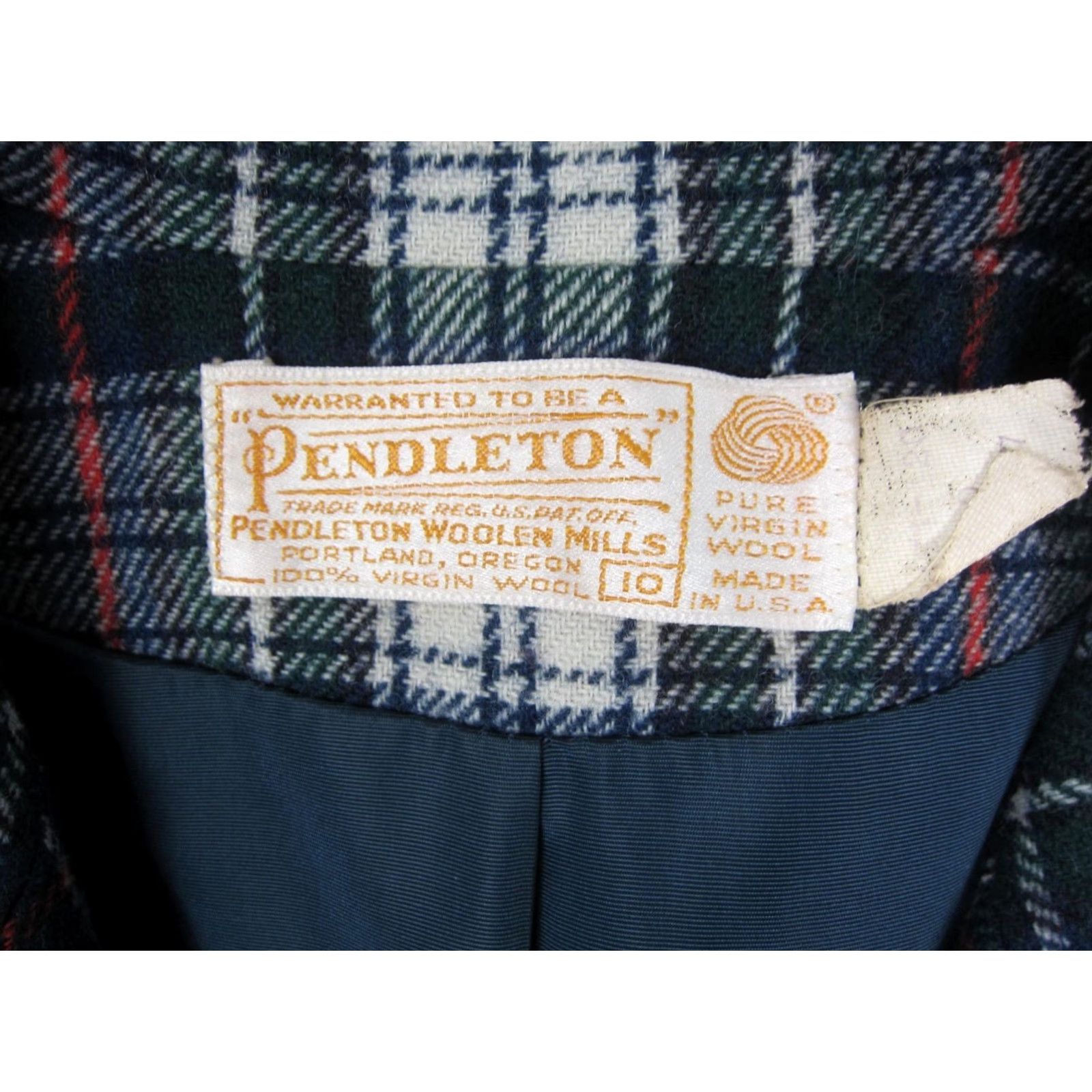 Pendleton VINTAGE Pendleton Jacket Womens 10 Plaid Wool Blazer Green Blue 80s 90s Classic Casual Mens Womens Girls Size L / US 10 / IT 46 - 3 Thumbnail