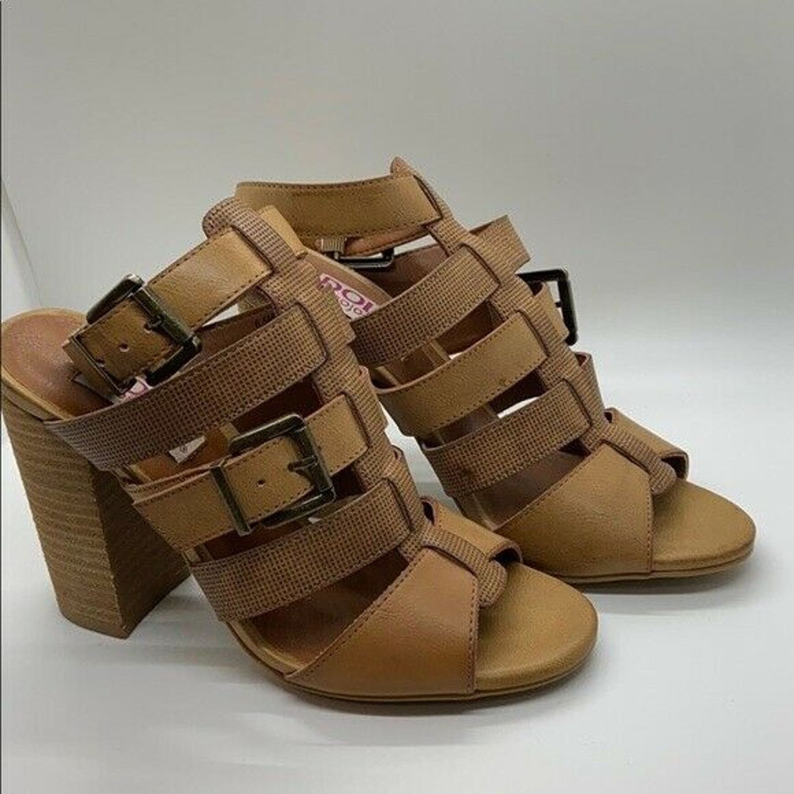 The Unbranded Brand Dolce by Mojo Moxy Caged Sandals Womens Sz 6.5 Stacked Heel Size US 6.5 / IT 36.5 - 1 Thumbnail