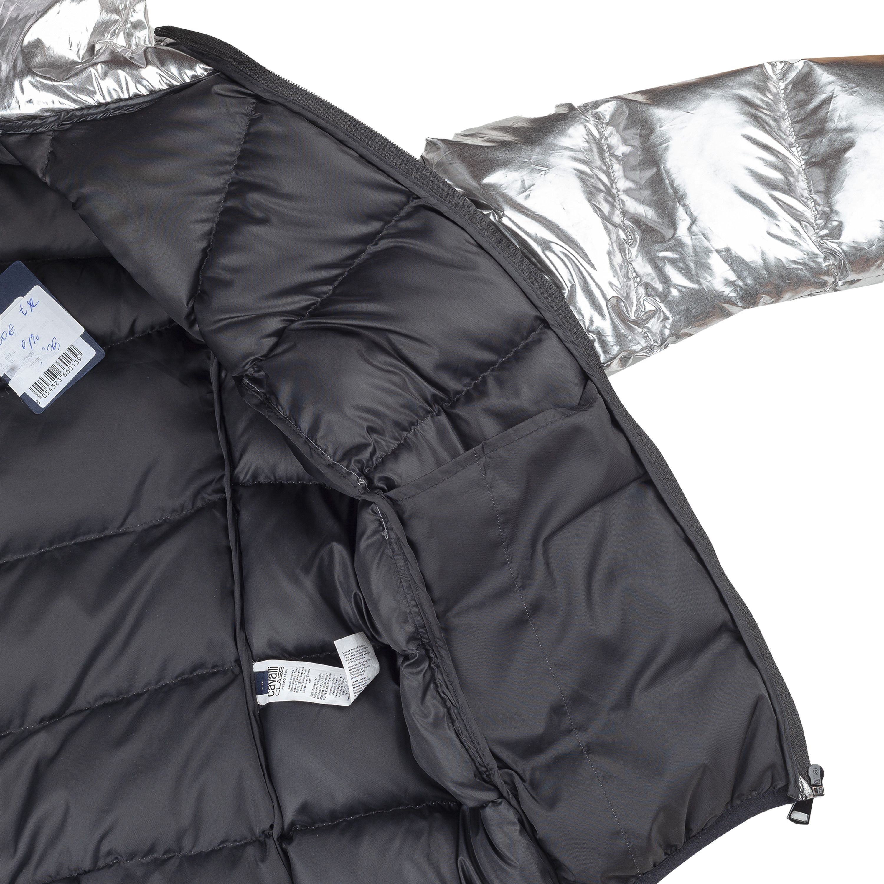Cavalli Class Roberto Cavalli Metallic Silver Insulated Puffer Jacket Size XL / US 12-14 / IT 48-50 - 8 Thumbnail