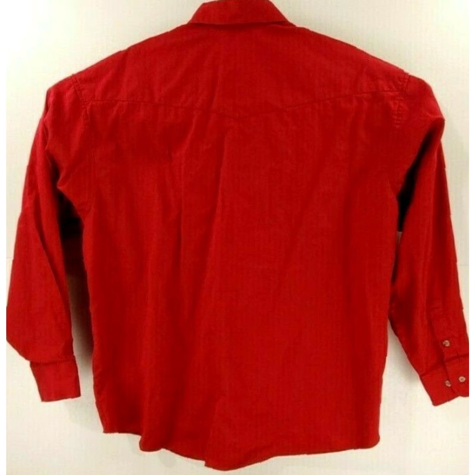 Wrangler WRANGLER Mens Size 18-36 X-Long Red Button Up Western Long Sleeve Shirt Size US XXL / EU 58 / 5 - 6 Thumbnail