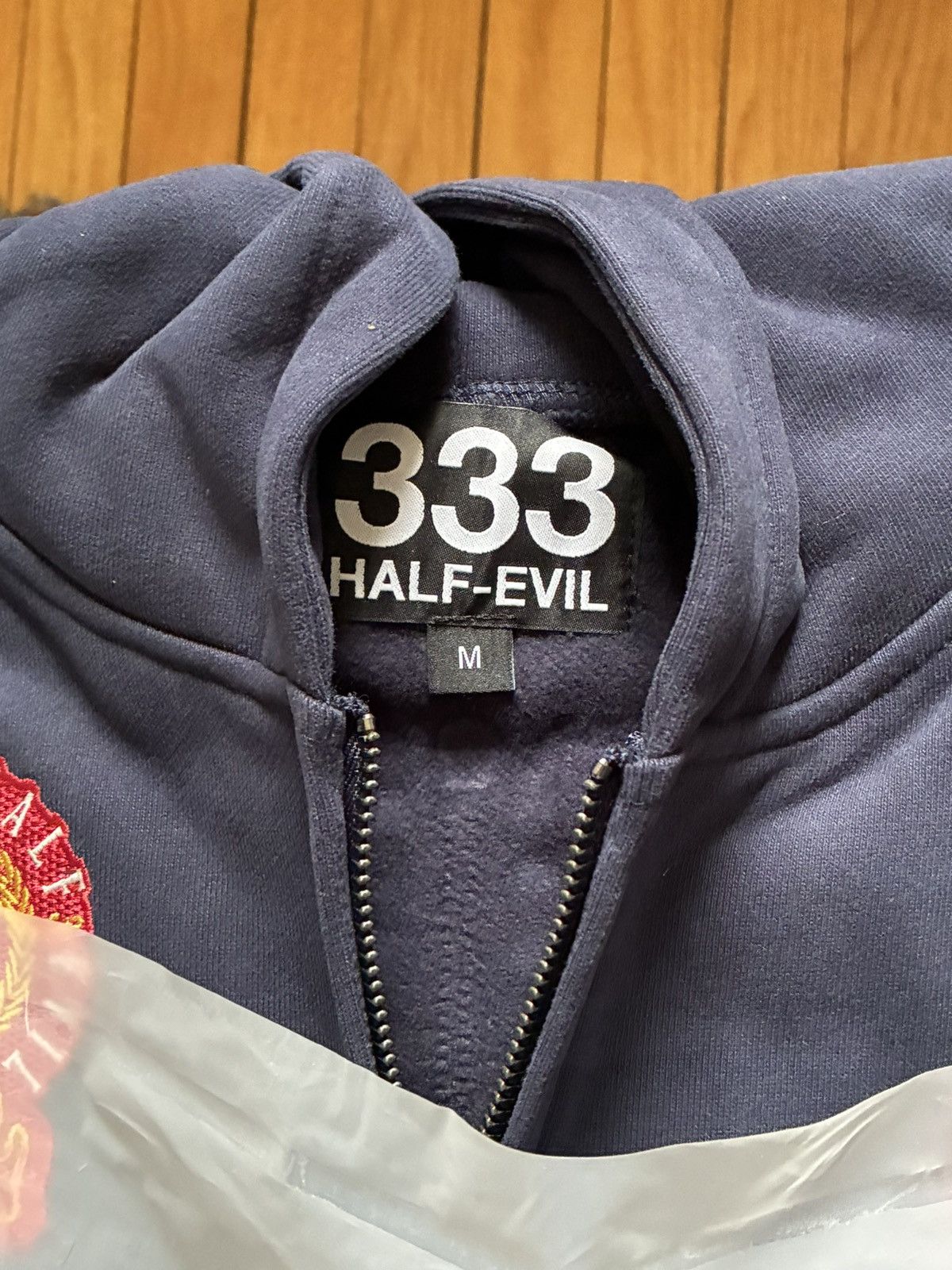 Half Evil Half-Evil Horsepower Full Zip Hoodie - Navy - Sz Medium RARE Size US M / EU 48-50 / 2 - 4 Thumbnail