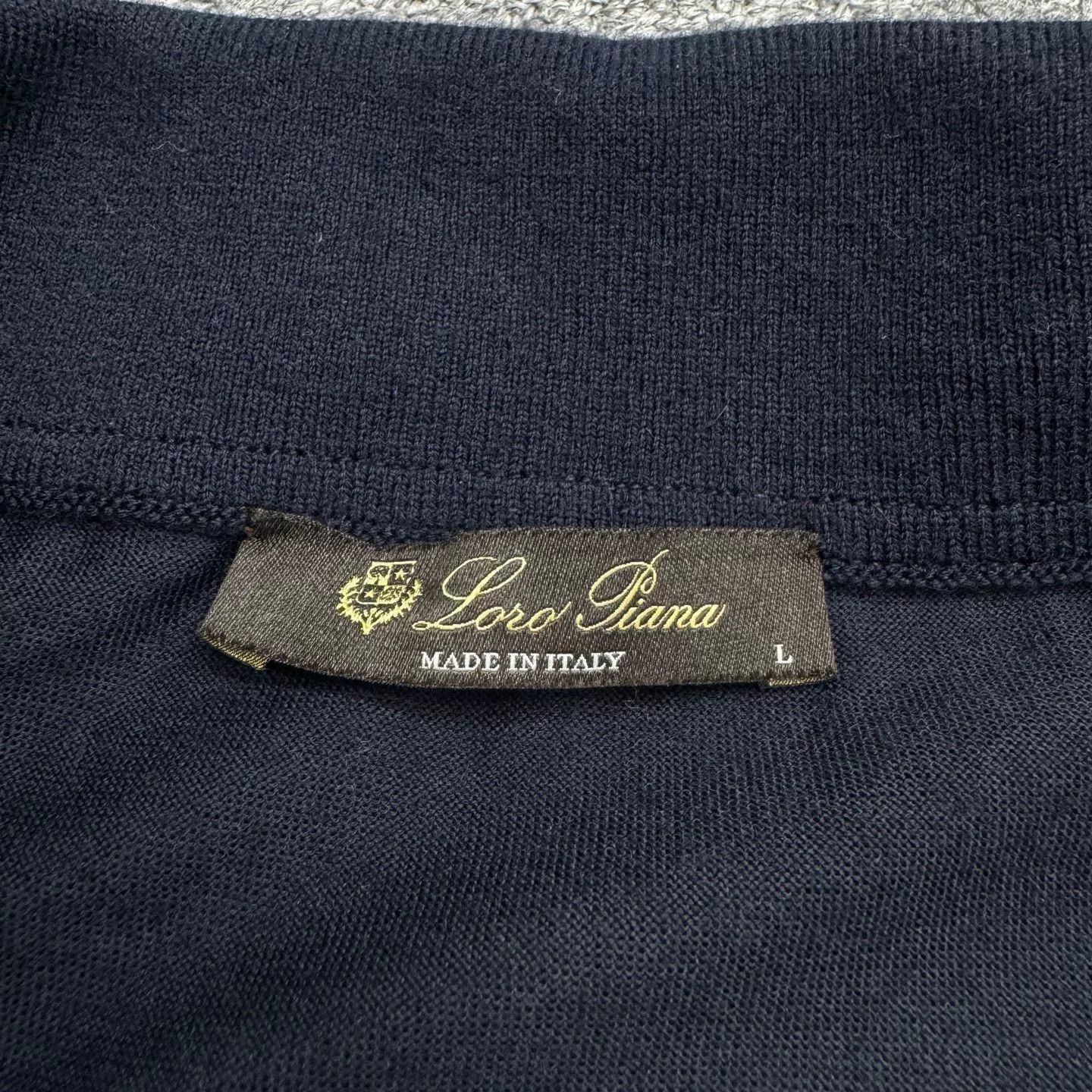 Loro Piana navy blue wool short sleeve knit. Size US L / EU 52-54 / 3 - 3 Thumbnail