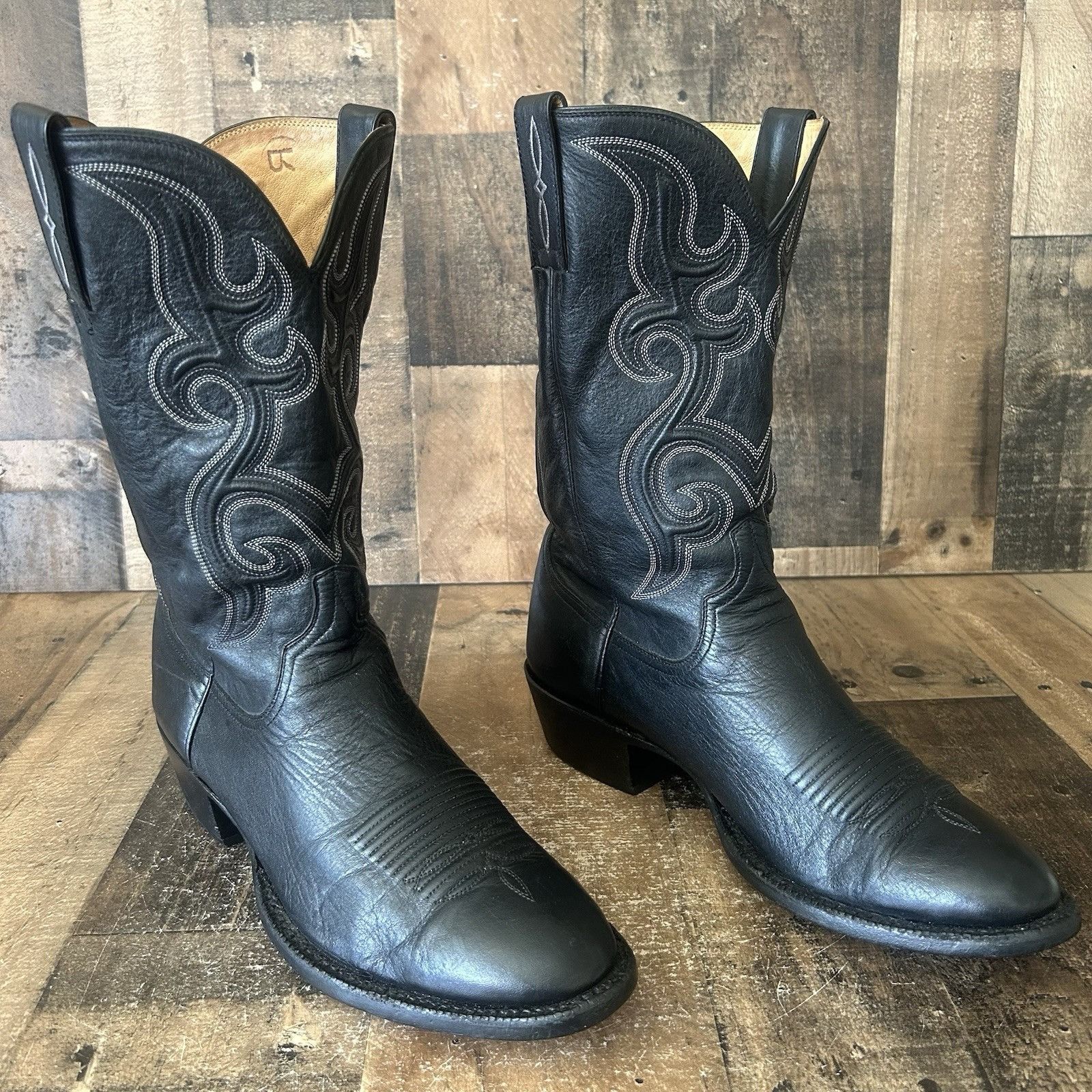 Lucchese Lucchese Bootmaker M3430 Black Cowboy Boots Mens 11 EE Size US 11 / EU 44 - 3 Thumbnail