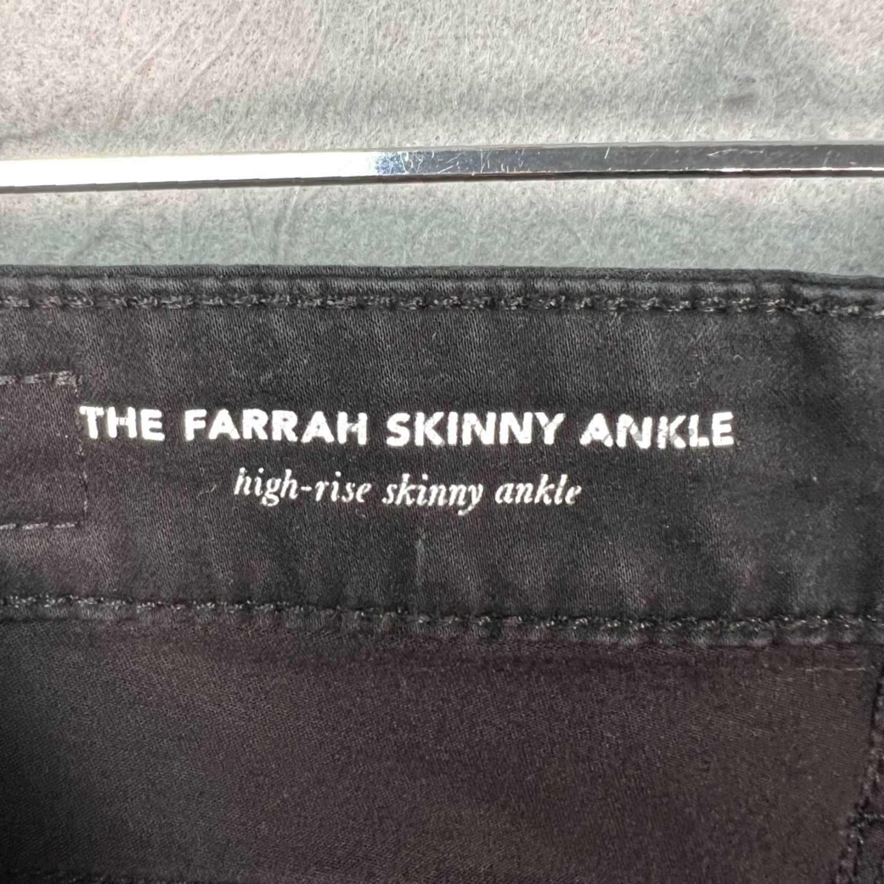Vintage AG Adriano Goldschmied The Farrah Skinny Ankle High Rise Coated Black Denim Jeans Size 42" / US 20 - 3 Thumbnail