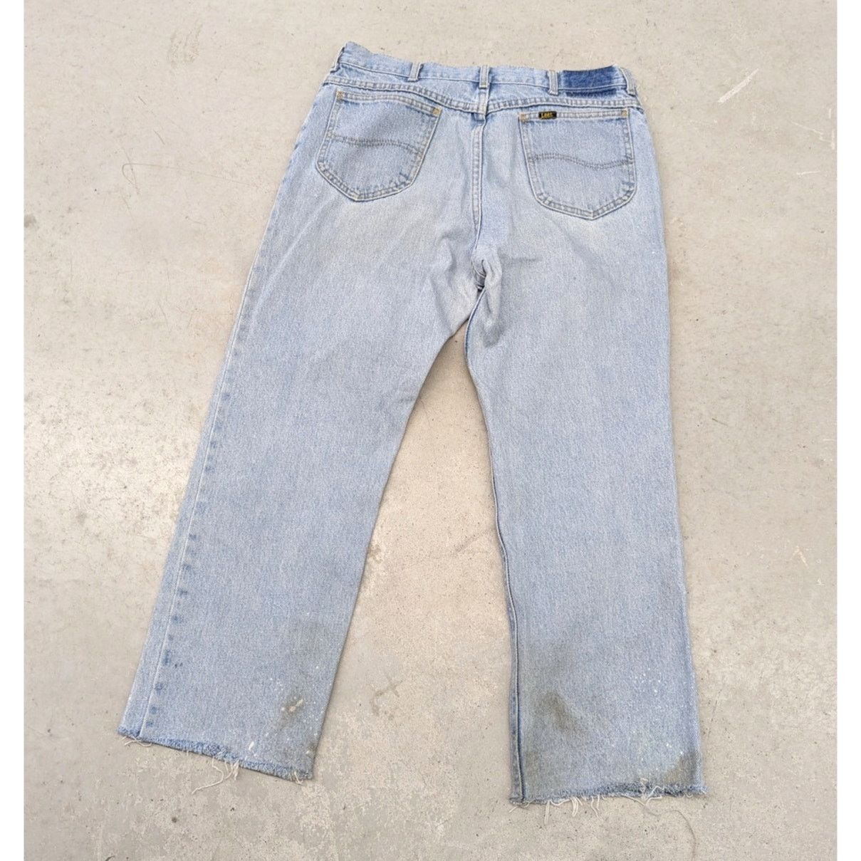 Lee × Vintage Vintage Lee Storm Rider Light Blue Distressed Denim Jeans Size US 34 / EU 50 - 1 Thumbnail