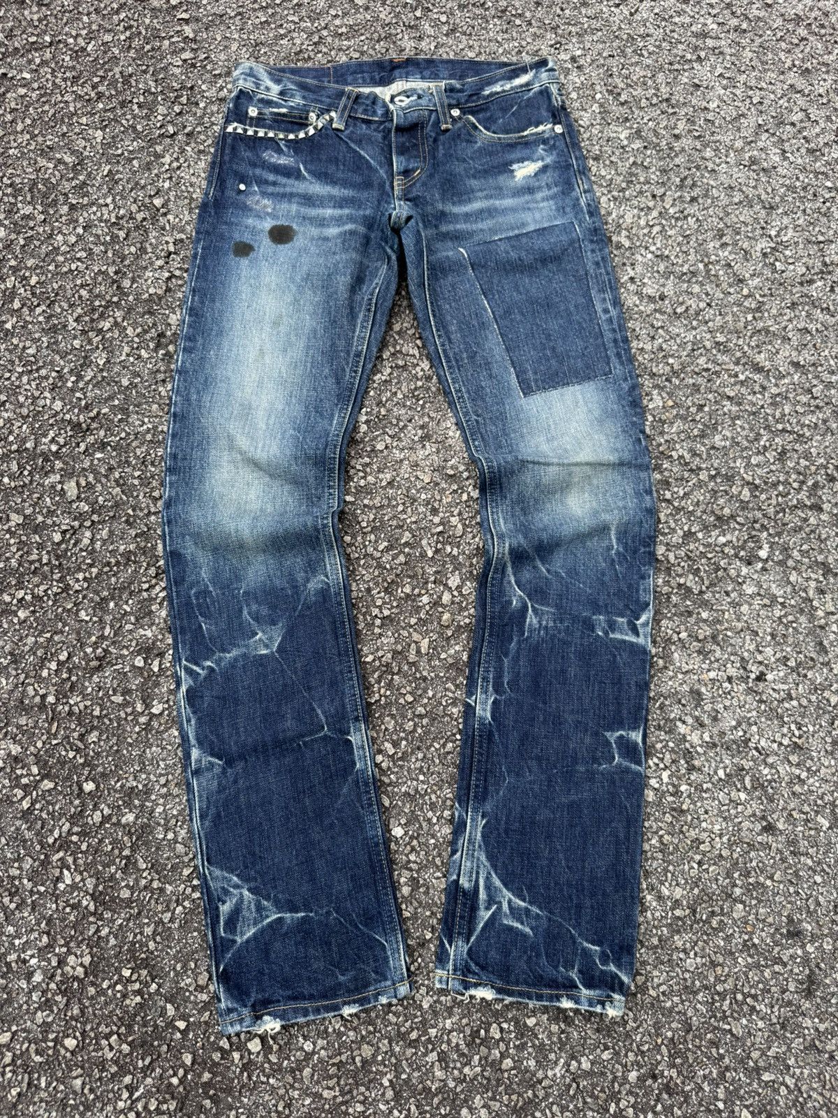 Hysteric Glamour HYSTERIC GLAMOUR JAPAN STUDDED UNISEX STYLE DISTRESSED JEANS Size US 29 - 3 Thumbnail
