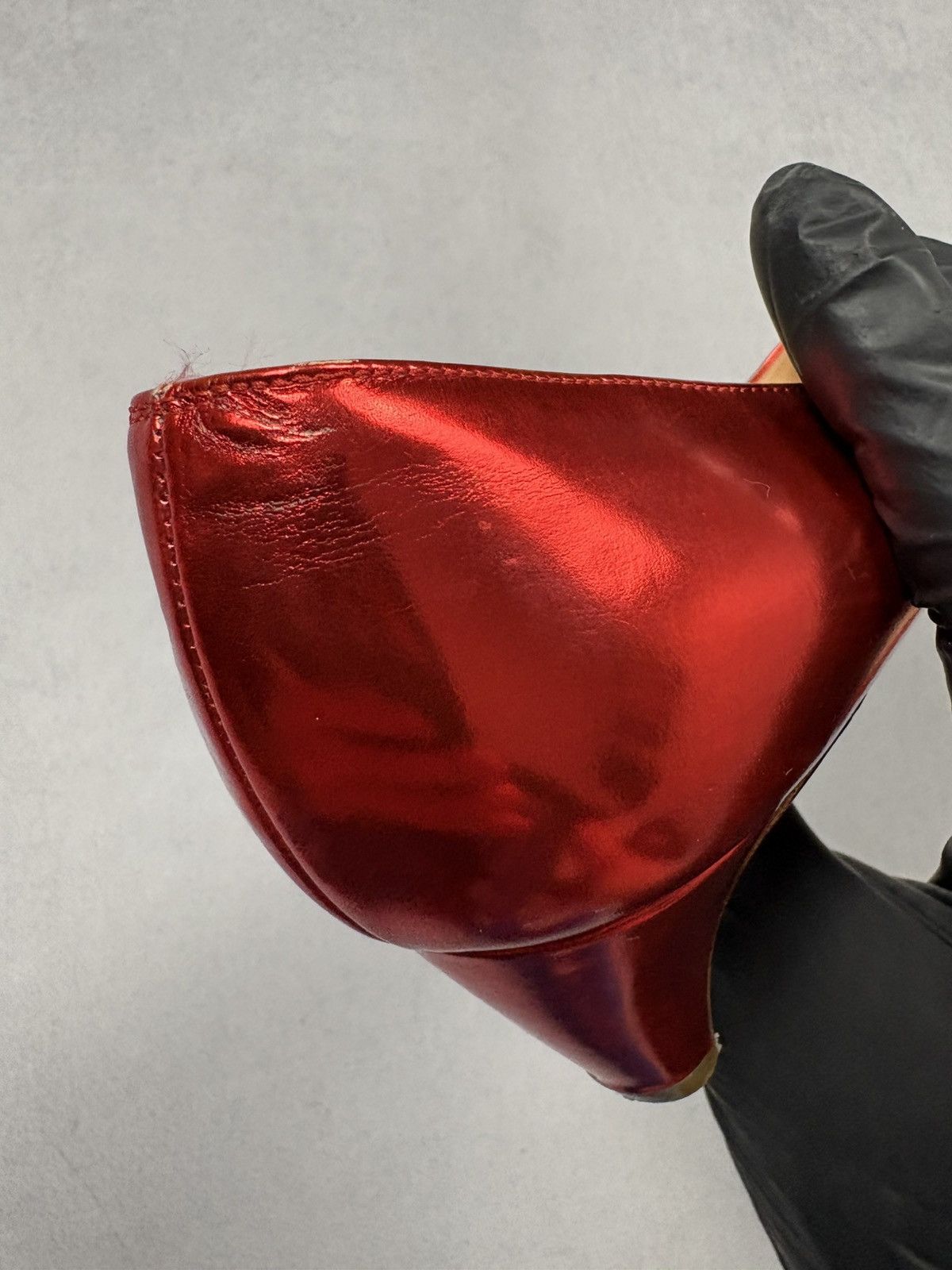 Christian Louboutin Christian Louboutin Red Metallic Peep Toe Heels Pumps Shoes Size US 9.5 / IT 39.5 - 21 Thumbnail