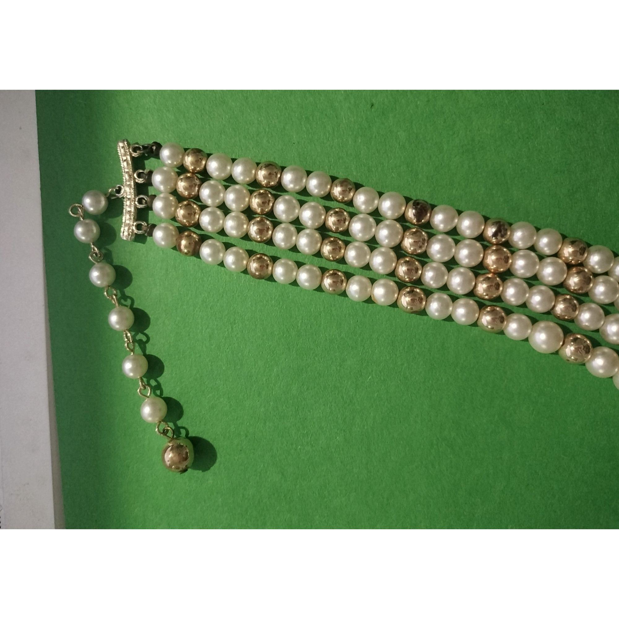Vintage Vintage Multi Strand Faux Pearl Necklace White Gold Tone Dec Size ONE SIZE - 5 Thumbnail