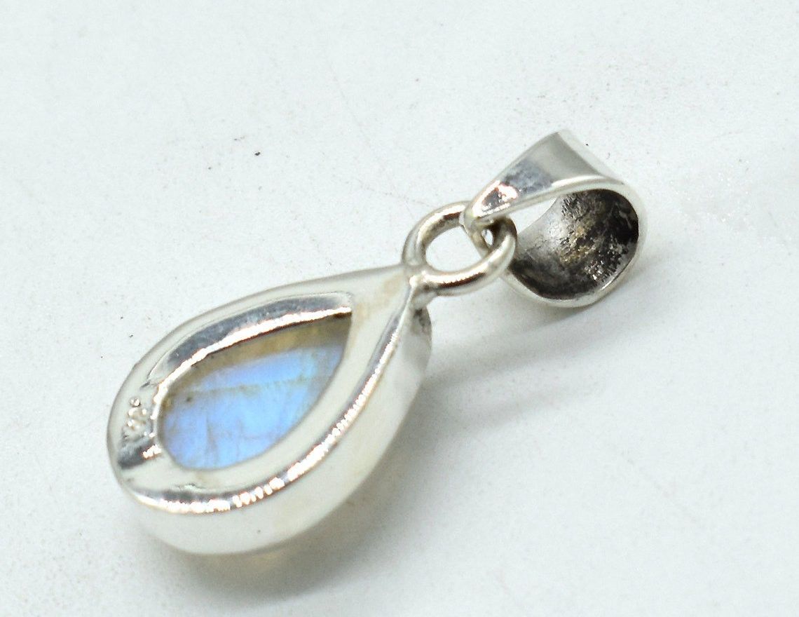 Handmade Genuine Rainbow moonstone Gemstone Pendant, Size ONE SIZE - 3 Thumbnail