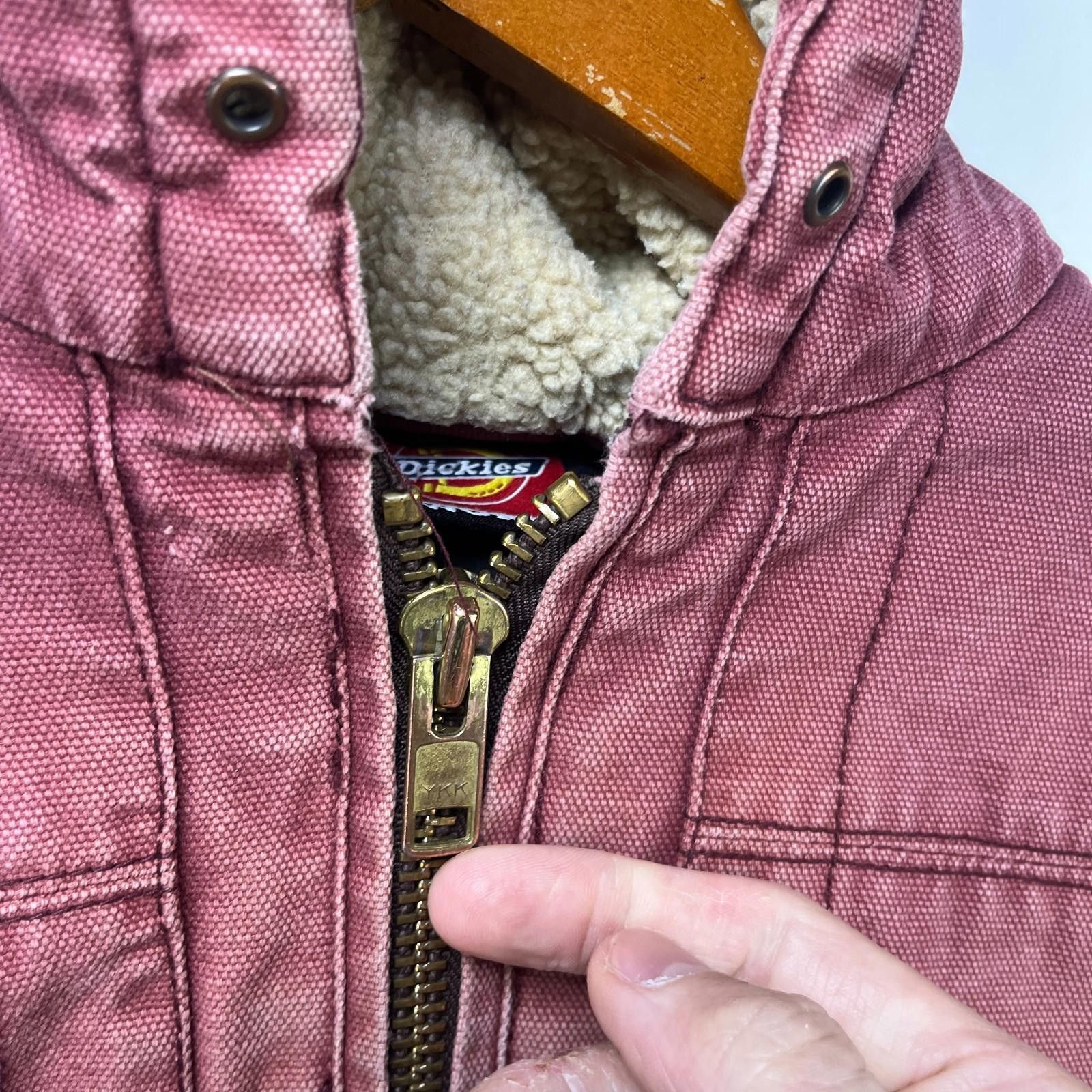 Dickies Vintage Dickies Hooded Sherpa Jacket Womens 9 Salmon Size M / US 6-8 / IT 42-44 - 5 Thumbnail