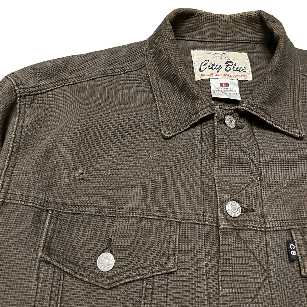 Japanese Brand Vintage City Blue Trucker Jacket Size US L / EU 52-54 / 3 - 8 Thumbnail