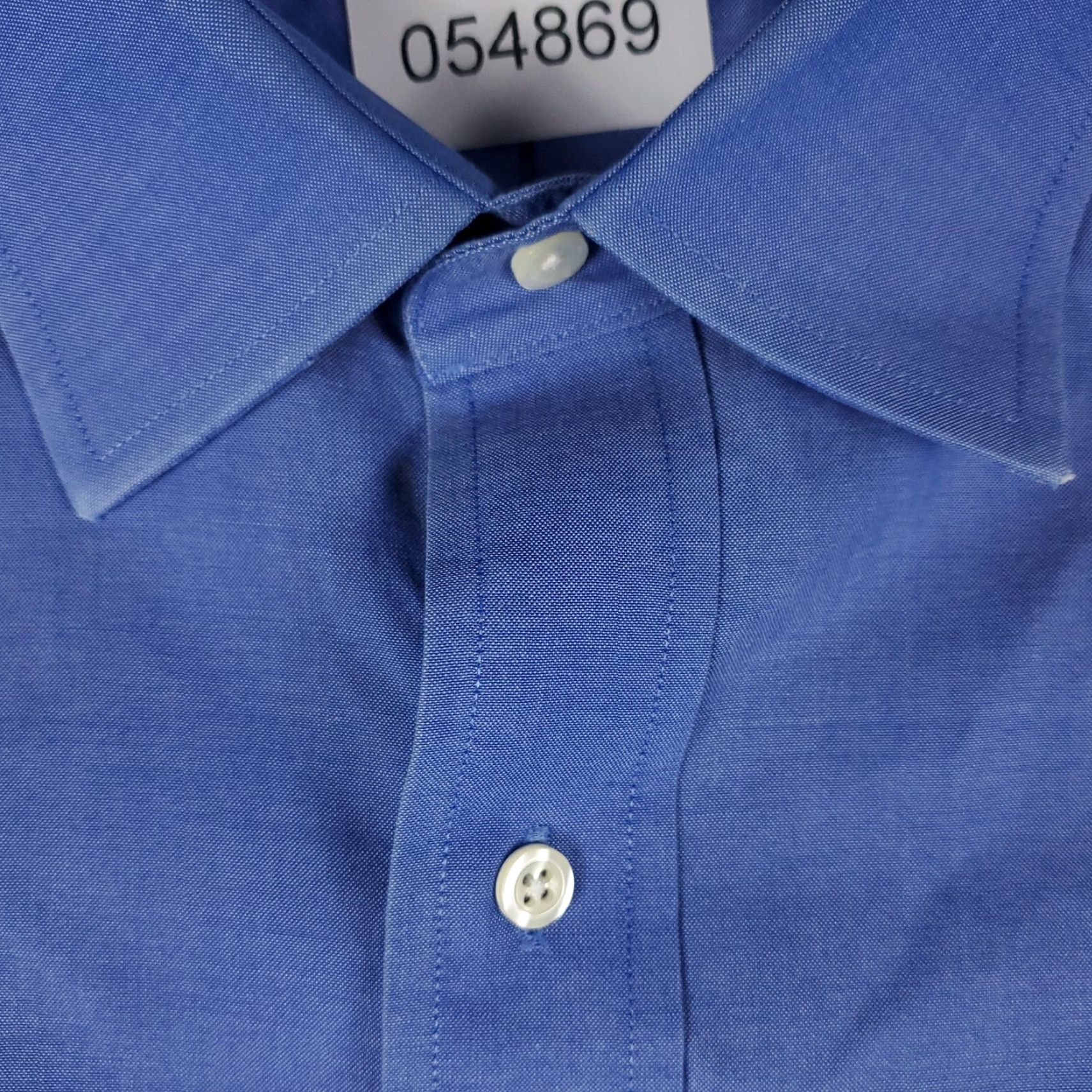 Brooks Brothers Brooks Brothers Men's Dress Shirt Size 18 Blue Long Sleeve Button Up Cotton Regular Fit Size 48R - 3 Thumbnail