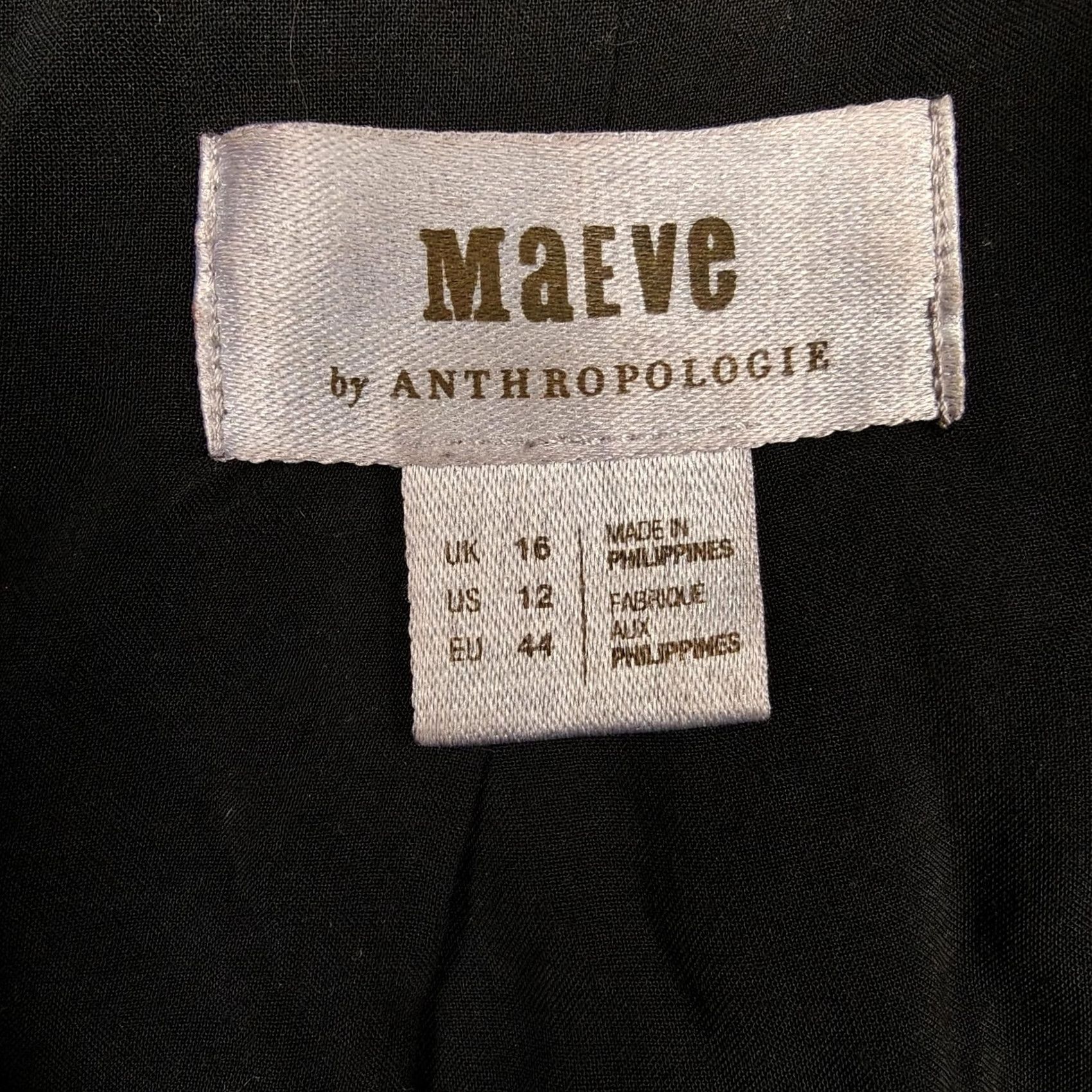 Vintage Maeve Blazer Black Womens 12 Stretch Four Button Lined Jacket Office Workwear Size XL / US 12-14 / IT 48-50 - 3 Thumbnail