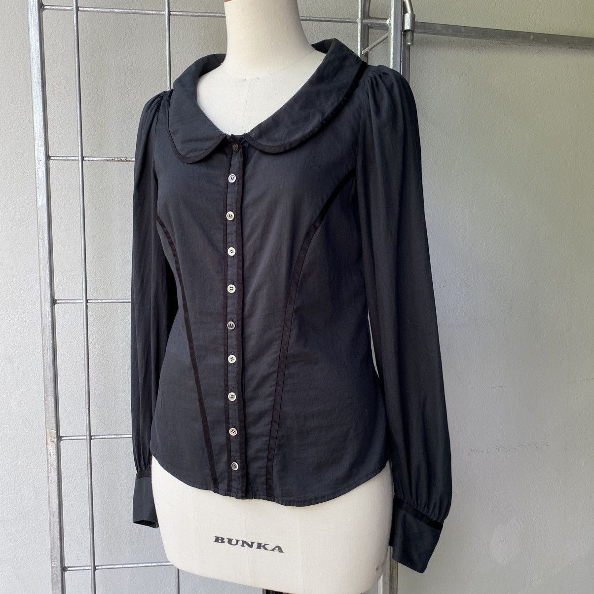 Tsumori Chisato Tsumori Chisato Black Long Sleeve Blouse Peter Pan Collar Size XS / US 0-2 / IT 36-38 - 9 Thumbnail