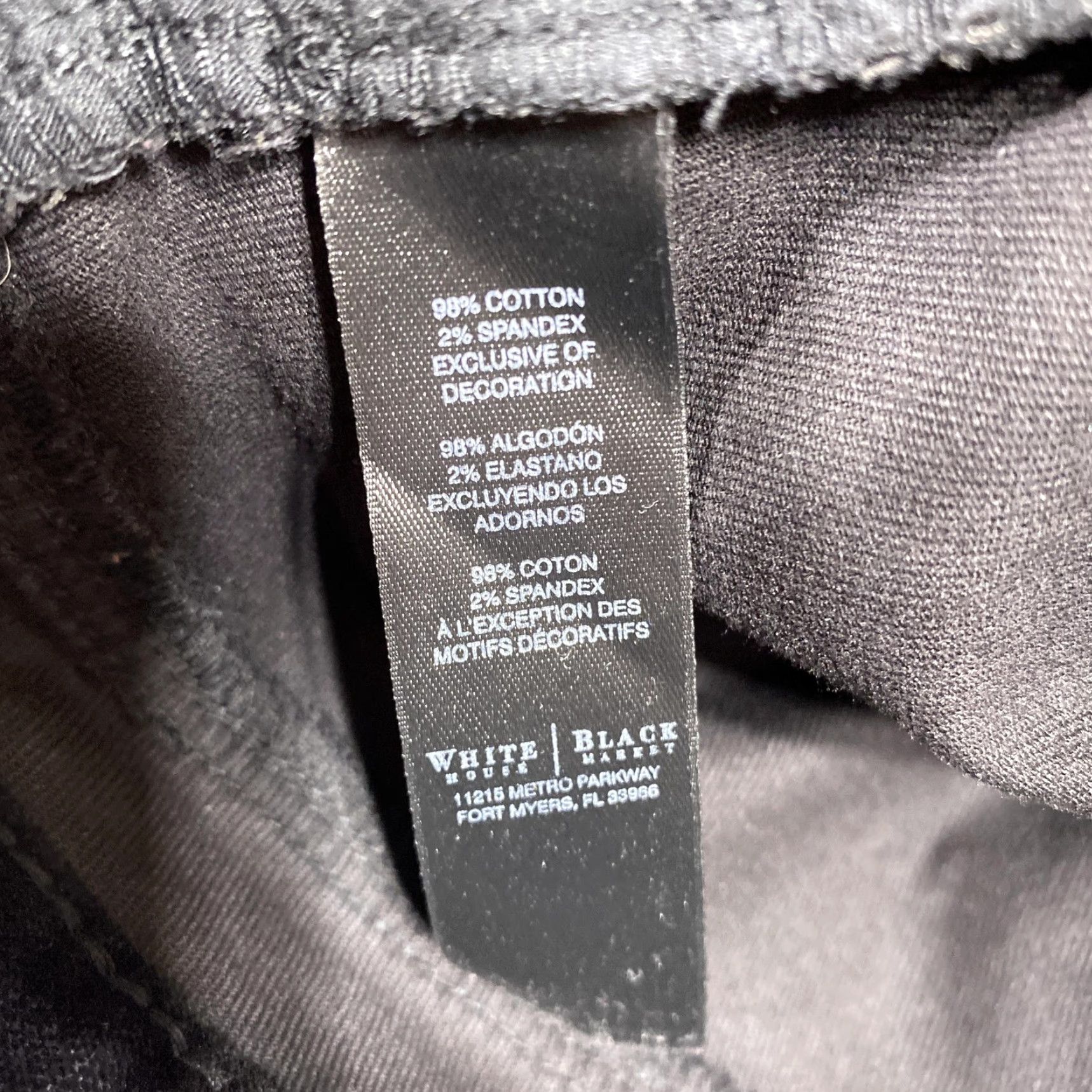 White House Black Market White House Black Market Jeans Womens 0R Black Corduroy Skinny Ankle Zip Stretch Size 25" / US 0 / IT 36 - 5 Thumbnail