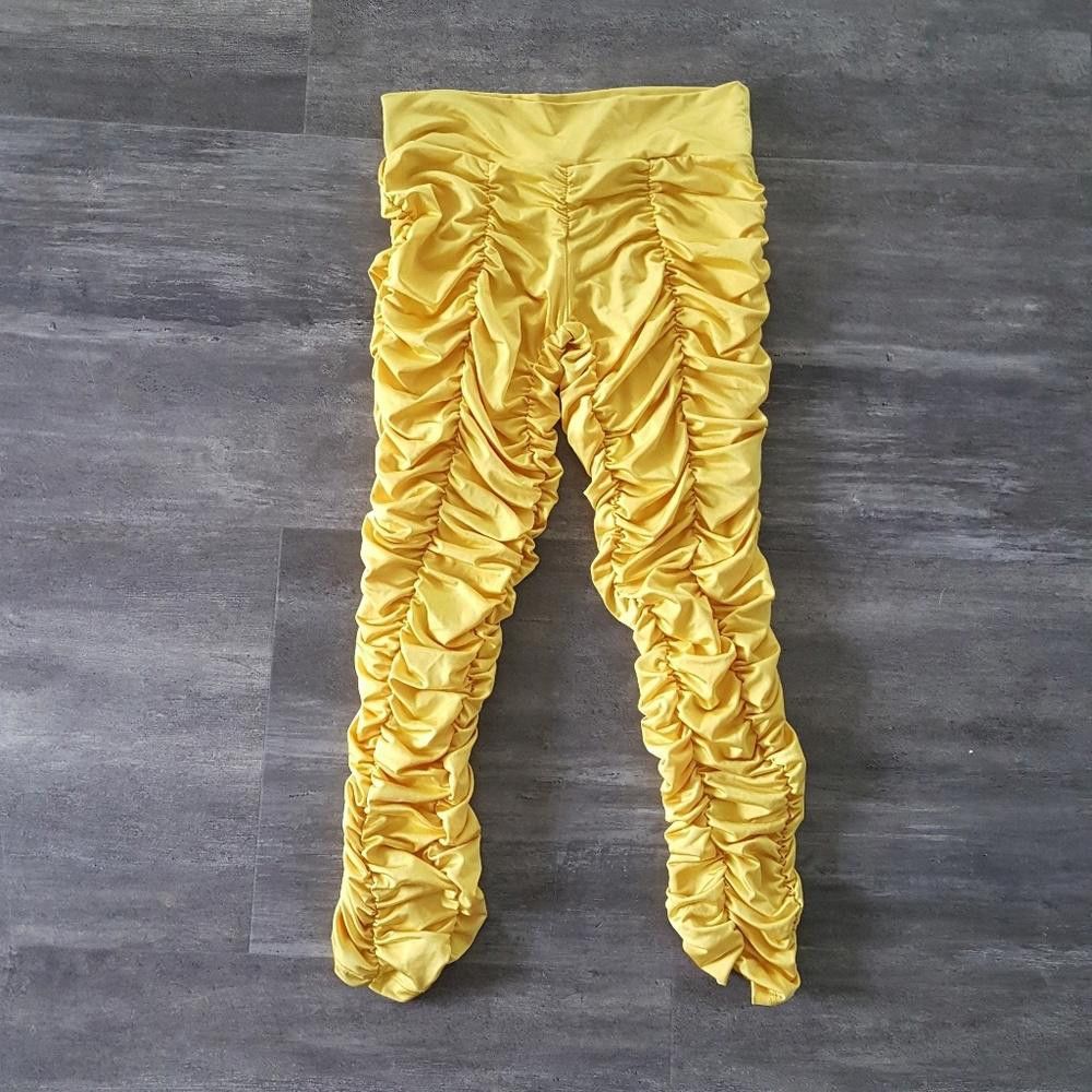 Other Mustard Ruched Brazilian Capri Size 28" / US 6 / IT 42 - 1 Thumbnail