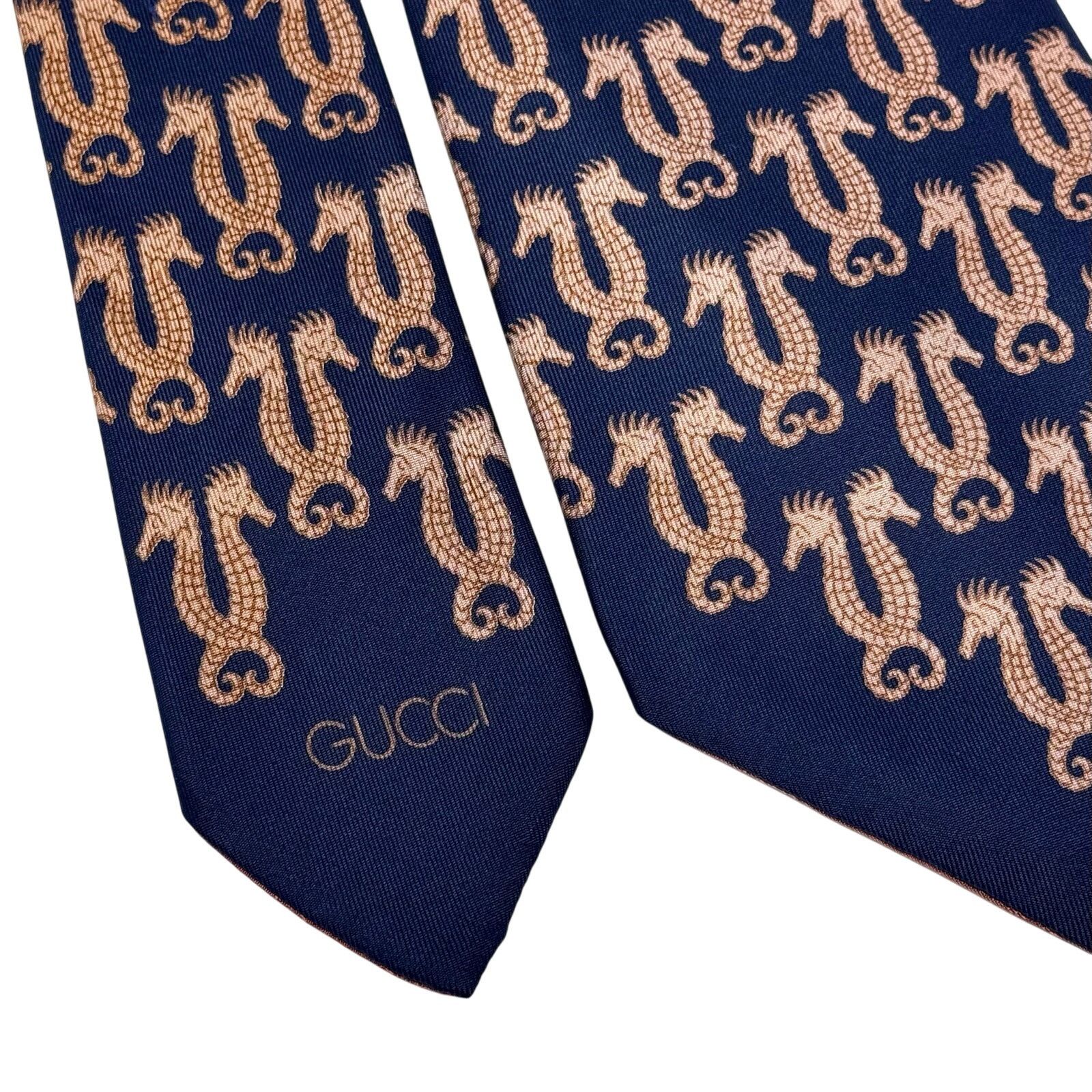 Gucci Gucci Seahorse Pattern Tie Size ONE SIZE - 3 Thumbnail