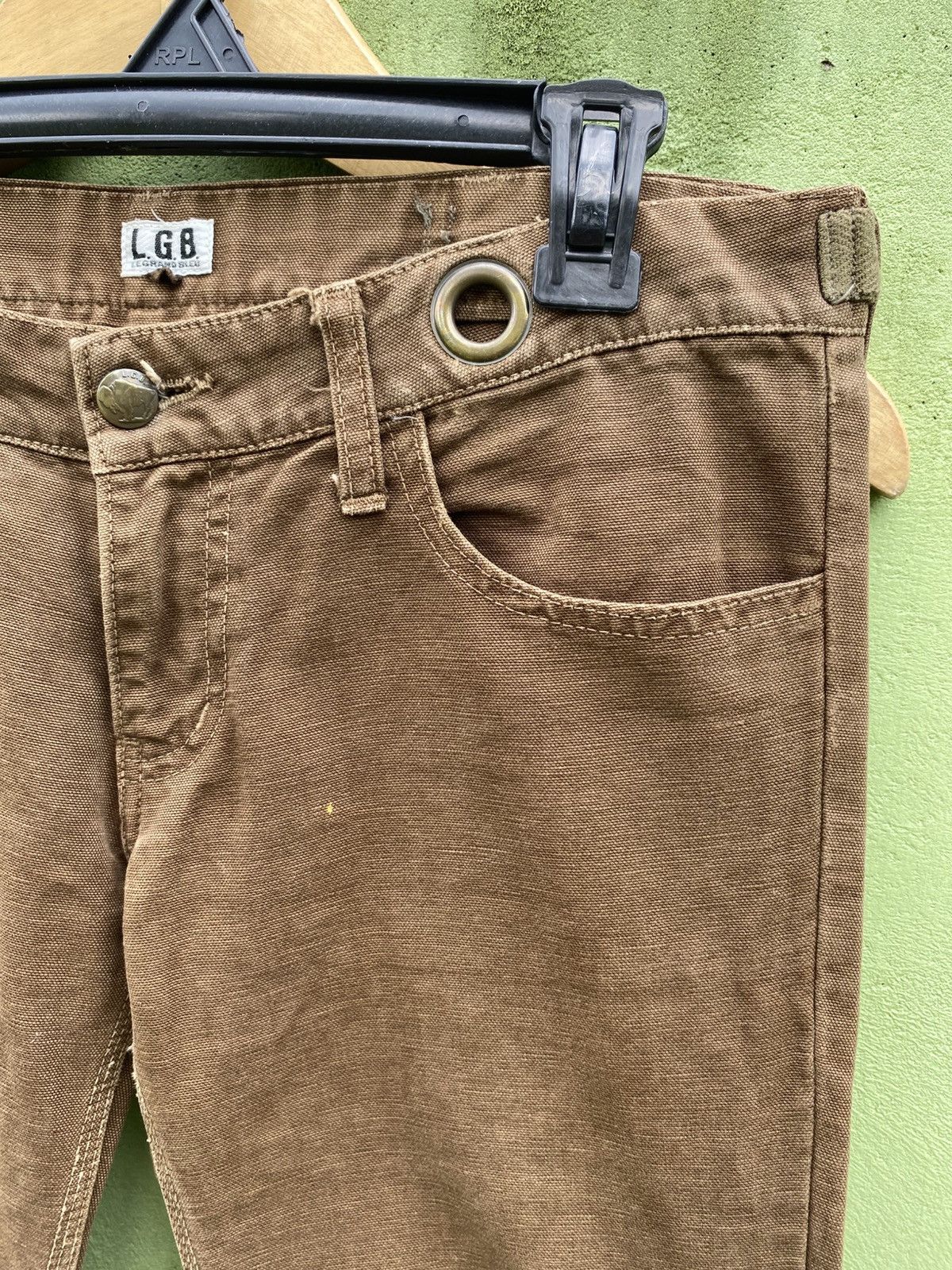 Le Grande Bleu (L.G.B.) L.G.B. Brown Canvas Pants Utility Cargo Pocket & Distress Size US 31 - 4 Thumbnail