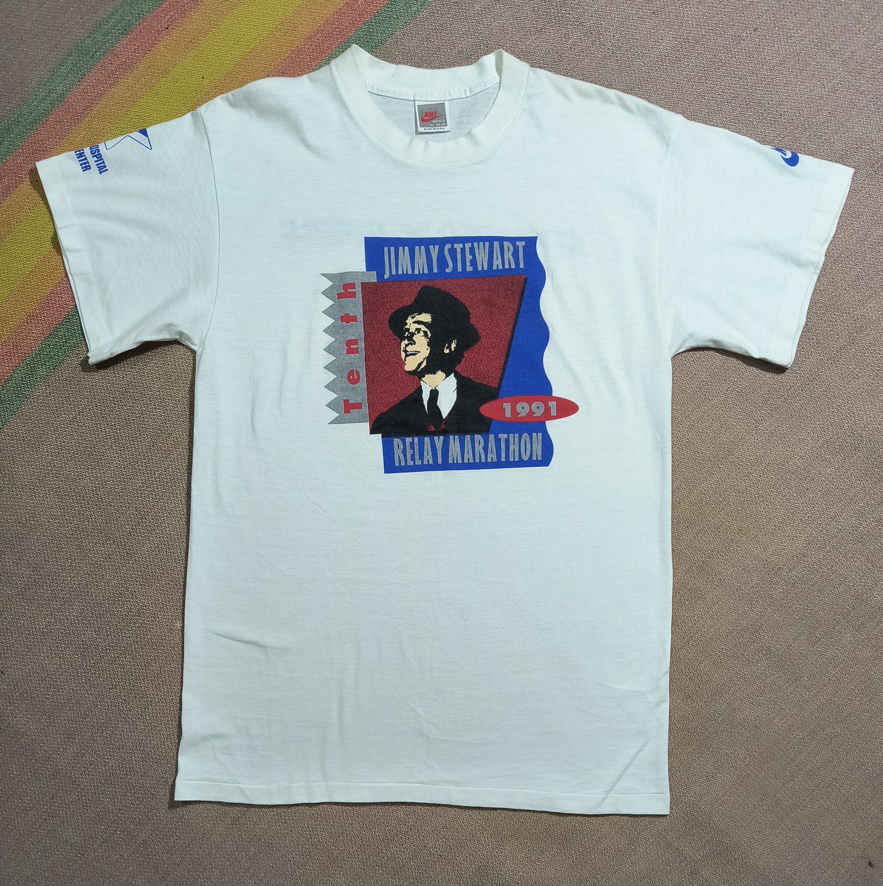 Nike Vintage 10th Jimmy Stewart relay marathon 1991 tee Size US XL / EU 56 / 4 - 2 Thumbnail