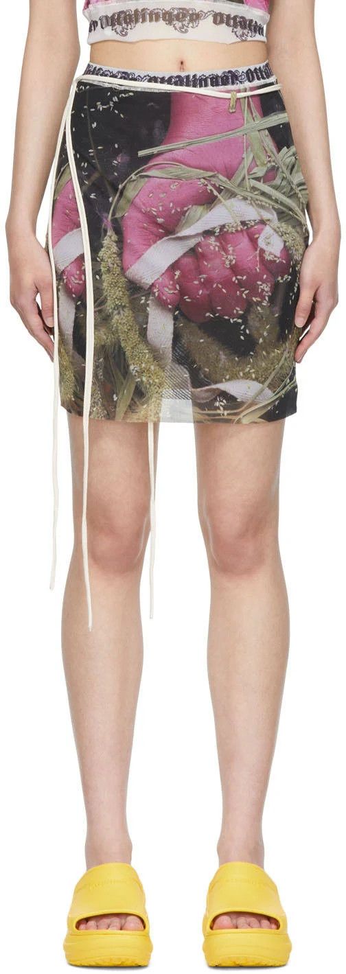 image of Ottolinger O1Mle0524 Mesh Mini Skirt In Multicolor, Women's (Size 32)