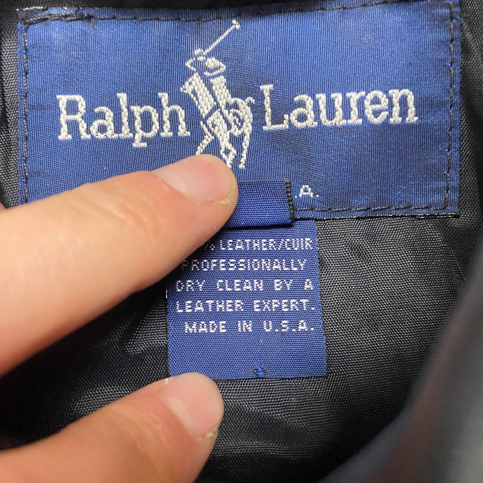 VTG Ralph Lauren Leather Jacket Women's 8 Biker Y2K Matrix
