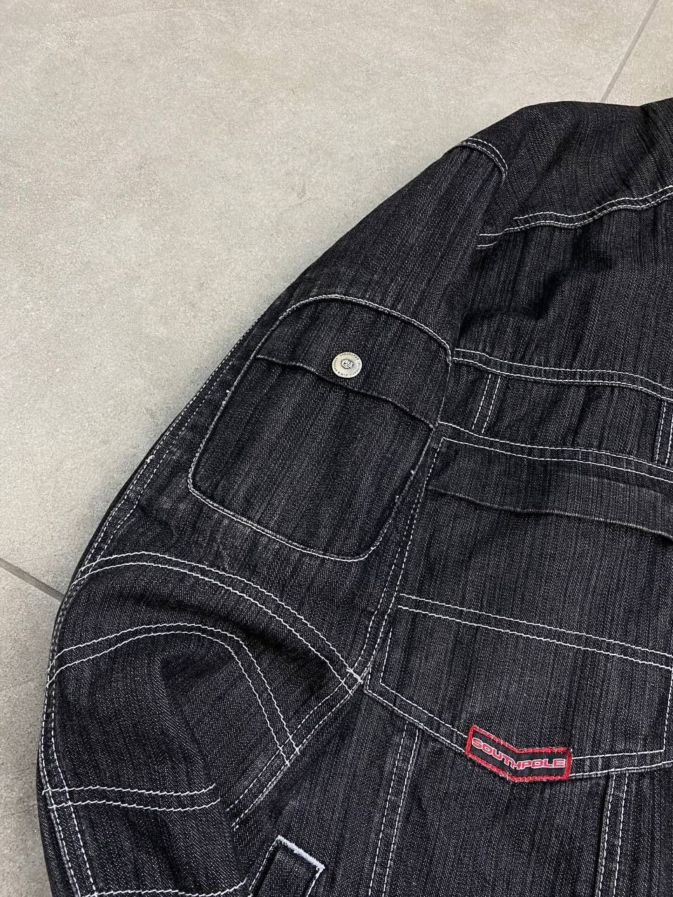 Southpole Vintage South Pole Washed Denim Pocket Zip Jacket Size US XL / EU 56 / 4 - 16 Thumbnail