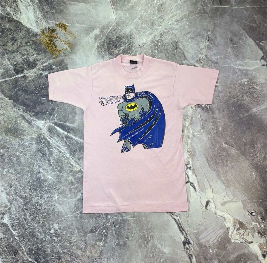 DC Comics 1980s Batman T shirt DC Comics Vintage M Rare 80s Pink Size US M / EU 48-50 / 2 - 1 Thumbnail